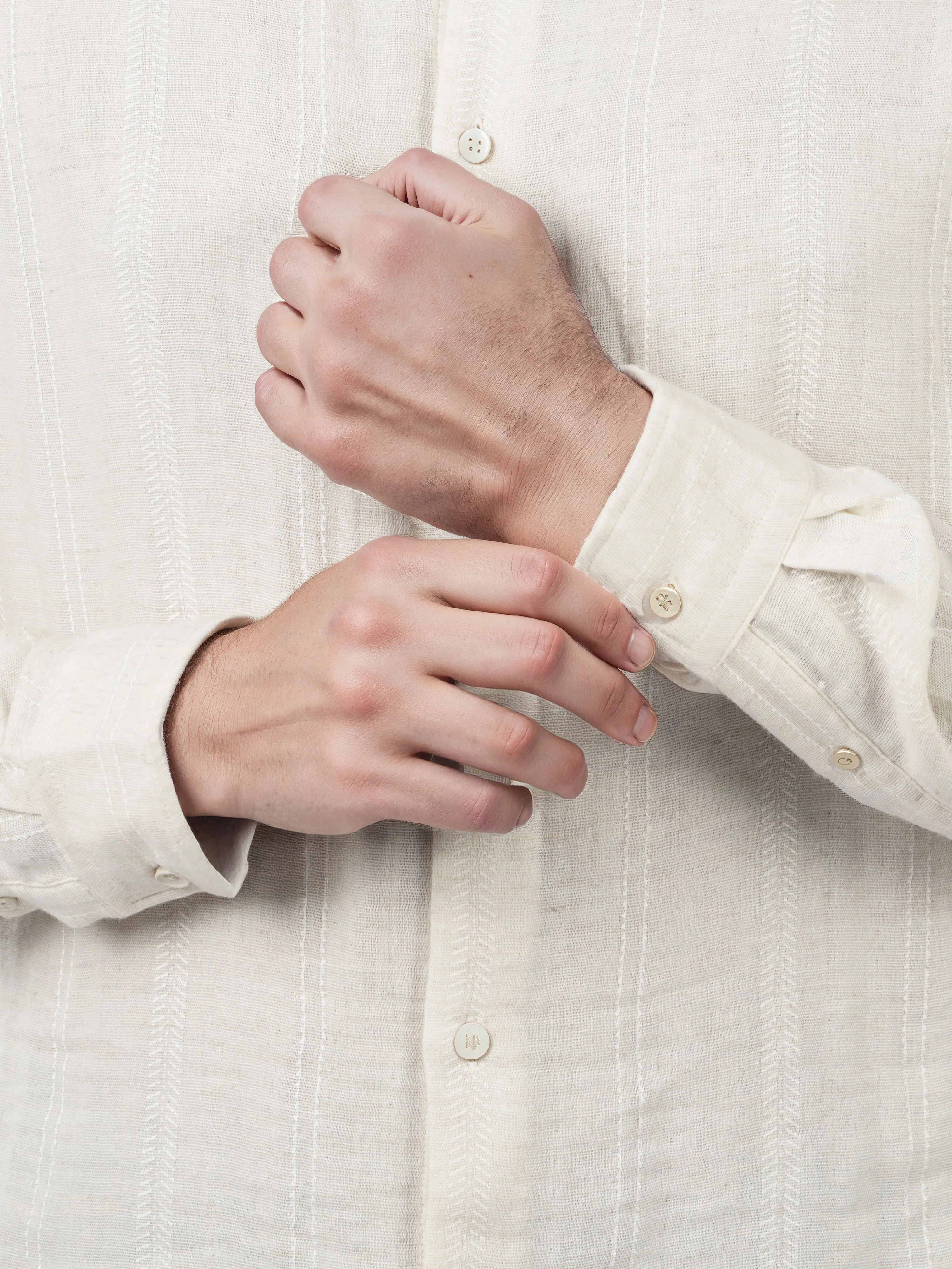 Celio* Solid Regular Fit Cotton-Blend Off White Shirts - Image 5