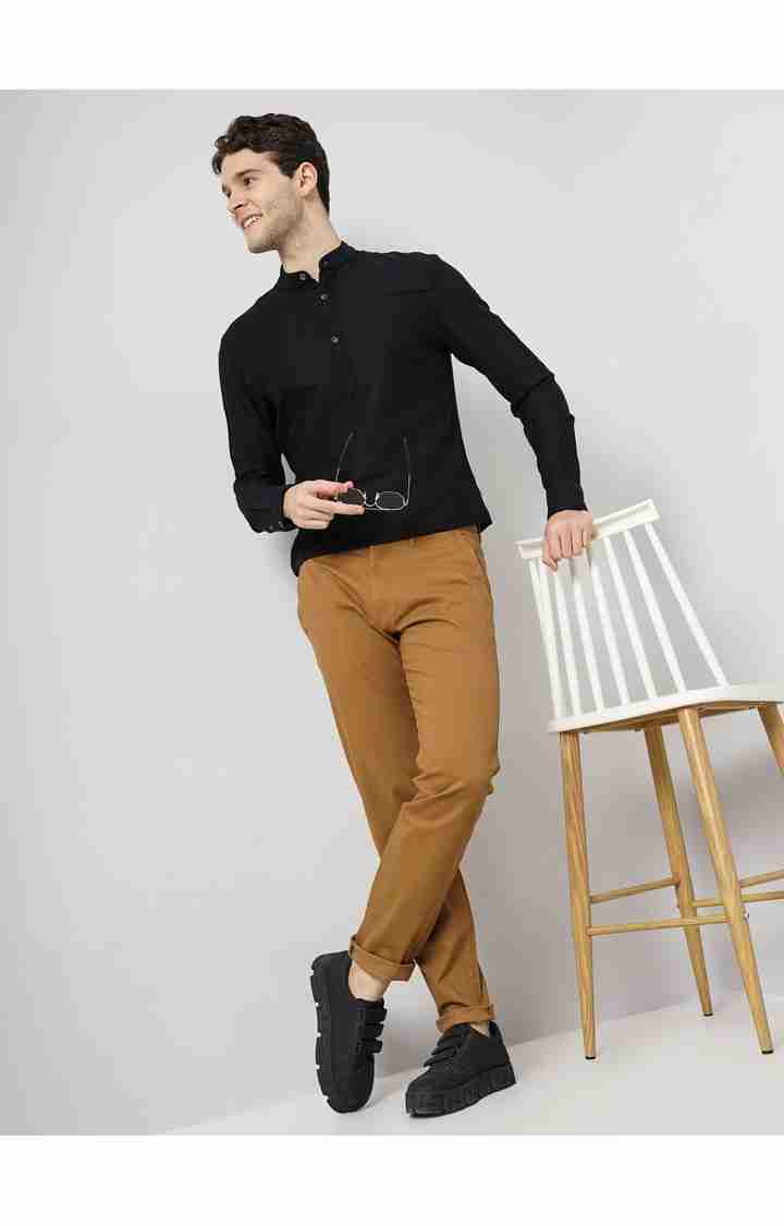 Celio* Cotton-Blend Slim Fit Brown Trouser - Image 5