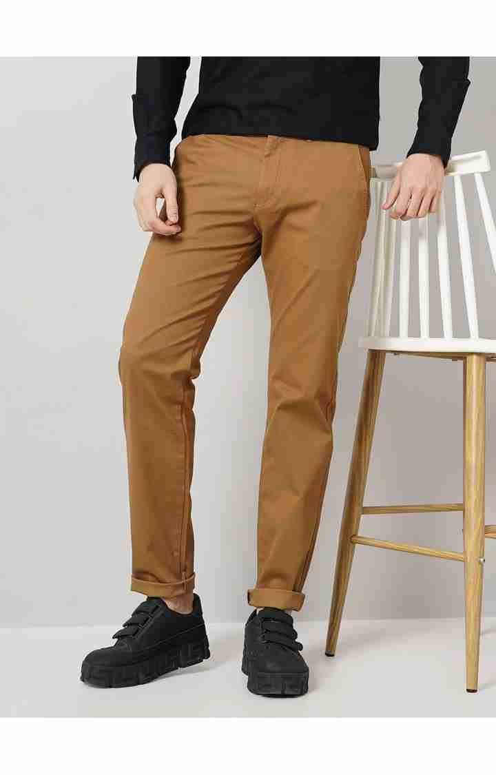 Celio* Cotton-Blend Slim Fit Brown Trouser - Image 6