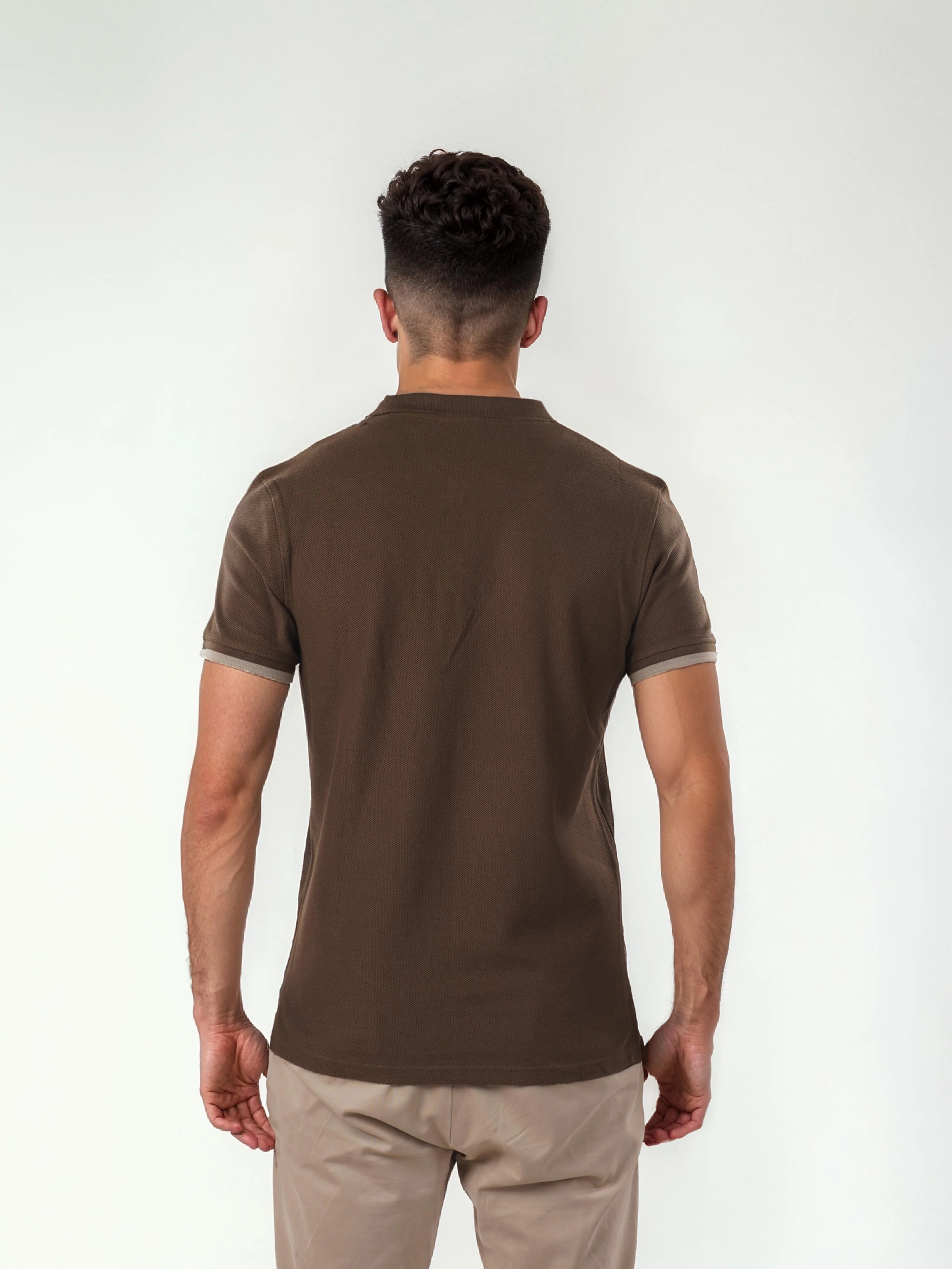 Celio* Solid Regular Fit Cotton Olive T-Shirt - Image 3