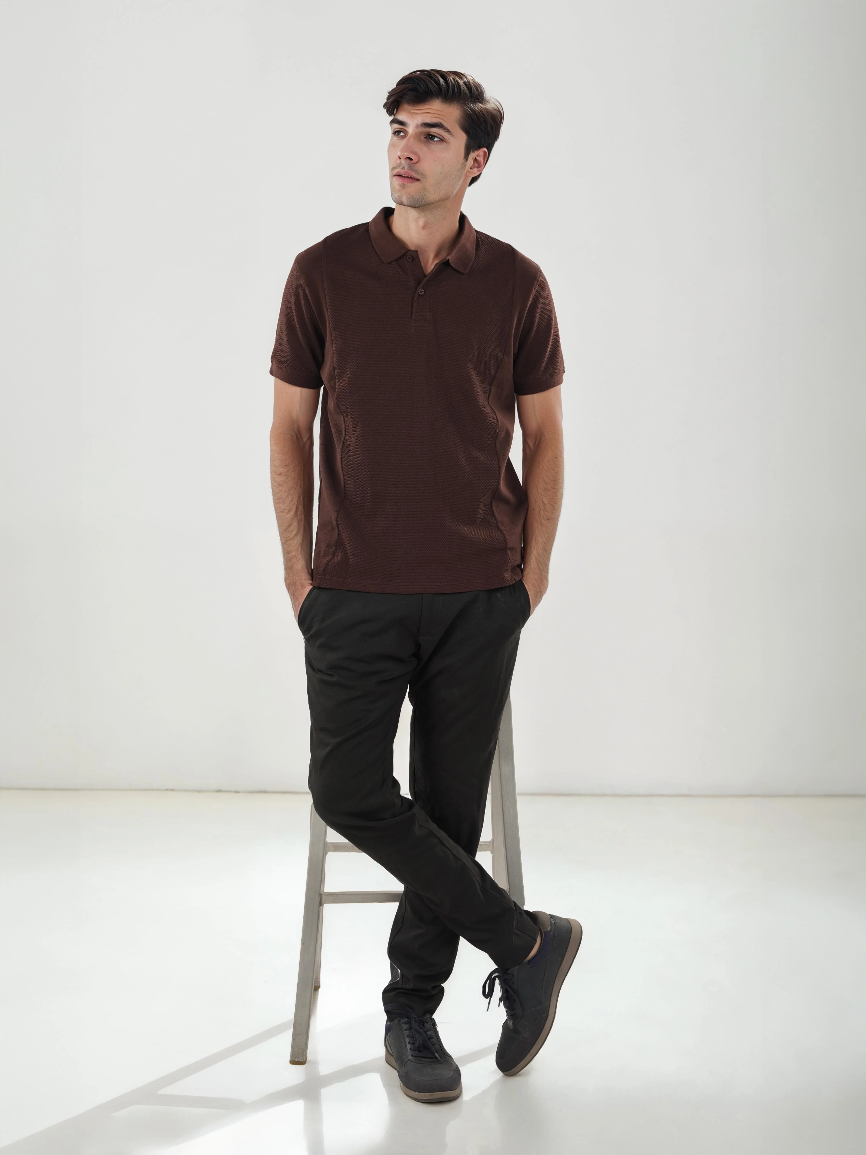 Celio* Solid Regular Fit Cotton Brown T-Shirt - Image 10