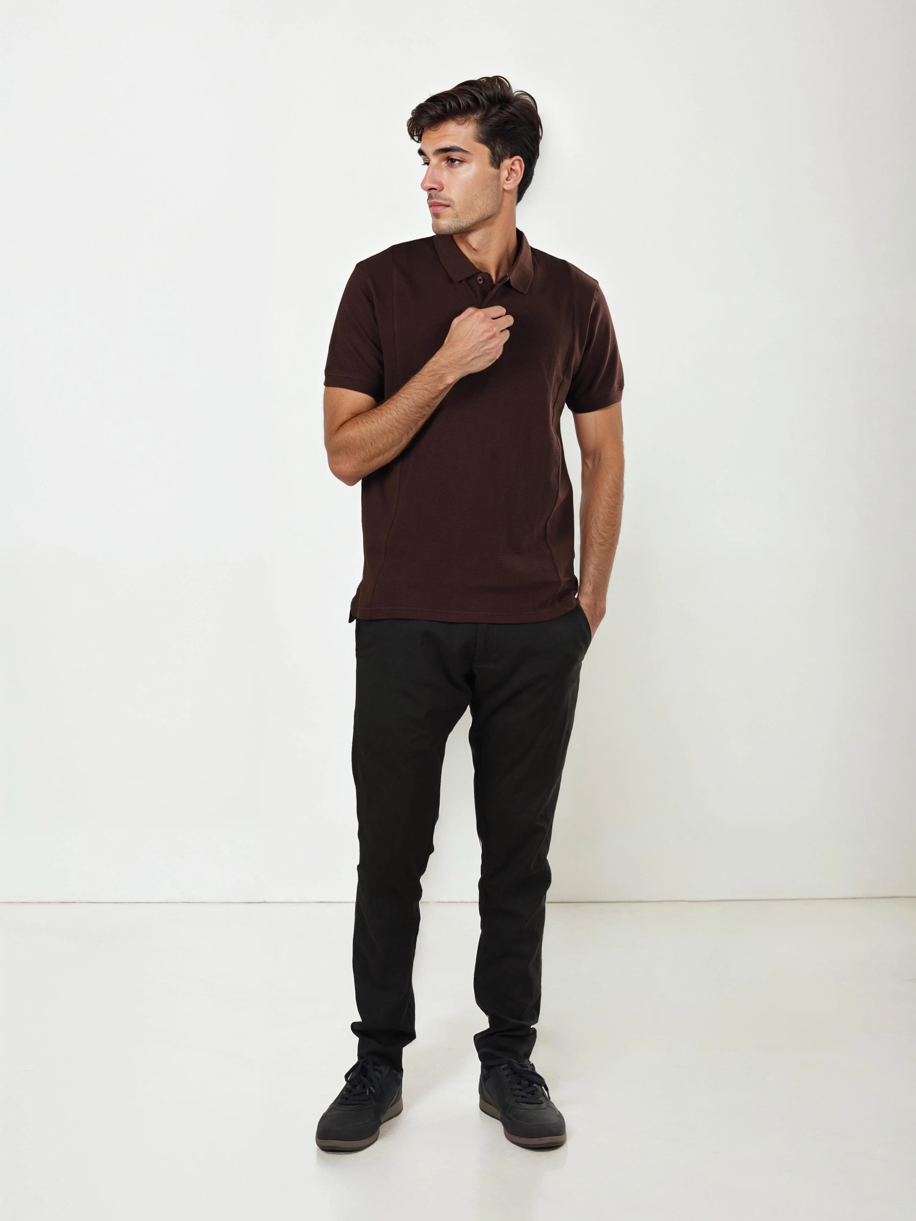 Celio* Solid Regular Fit Cotton Brown T-Shirt - Image 6