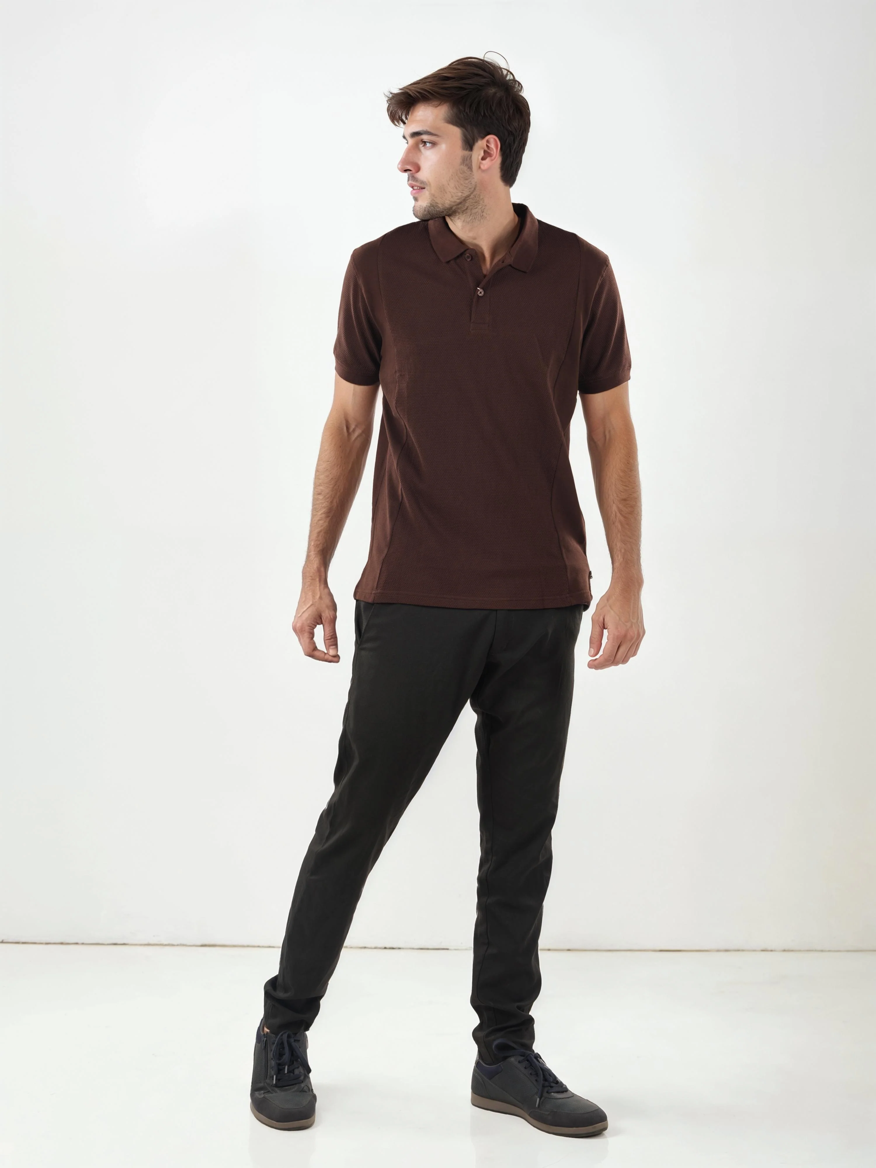 Celio* Solid Regular Fit Cotton Brown T-Shirt - Image 8