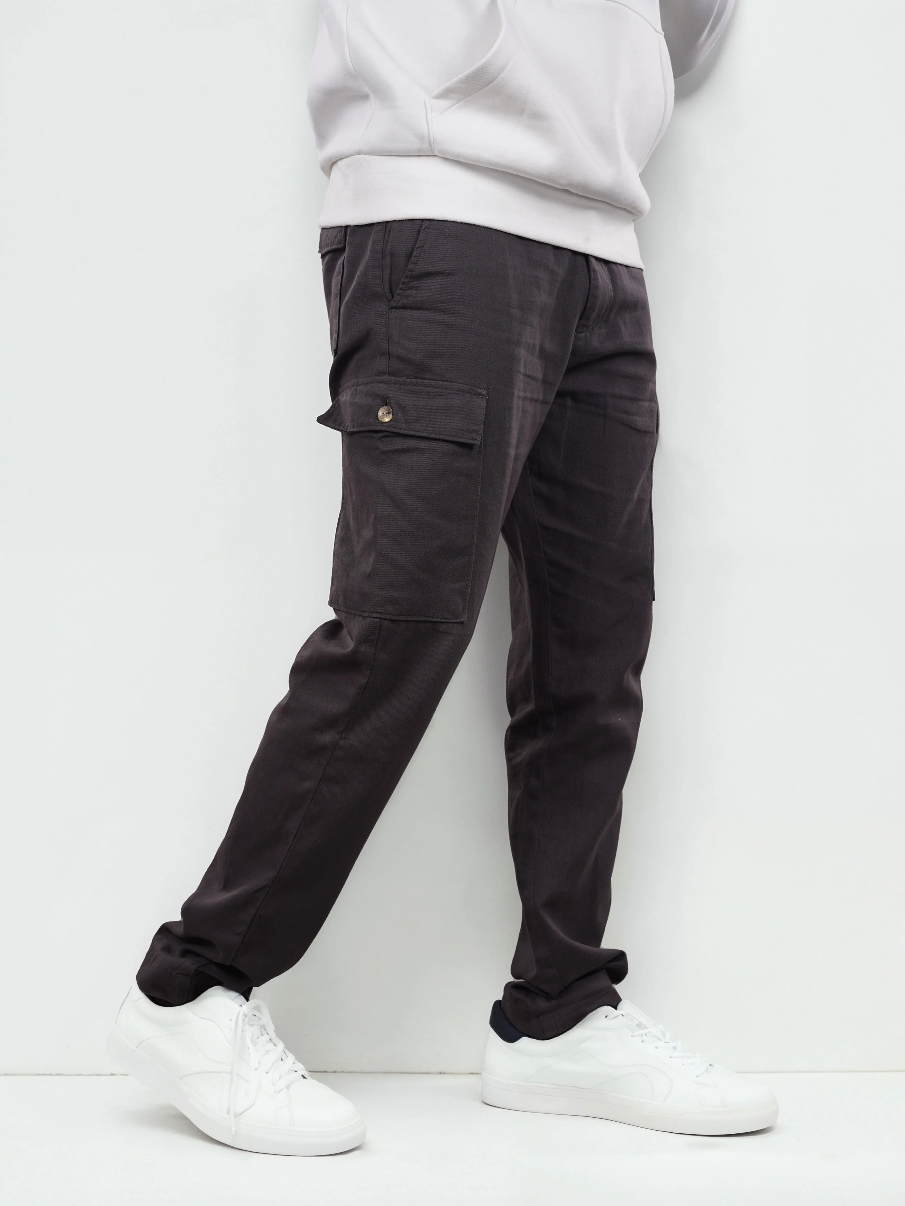 Celio Men Brown Solid Regular Fit Cotton Trousers - Image 5