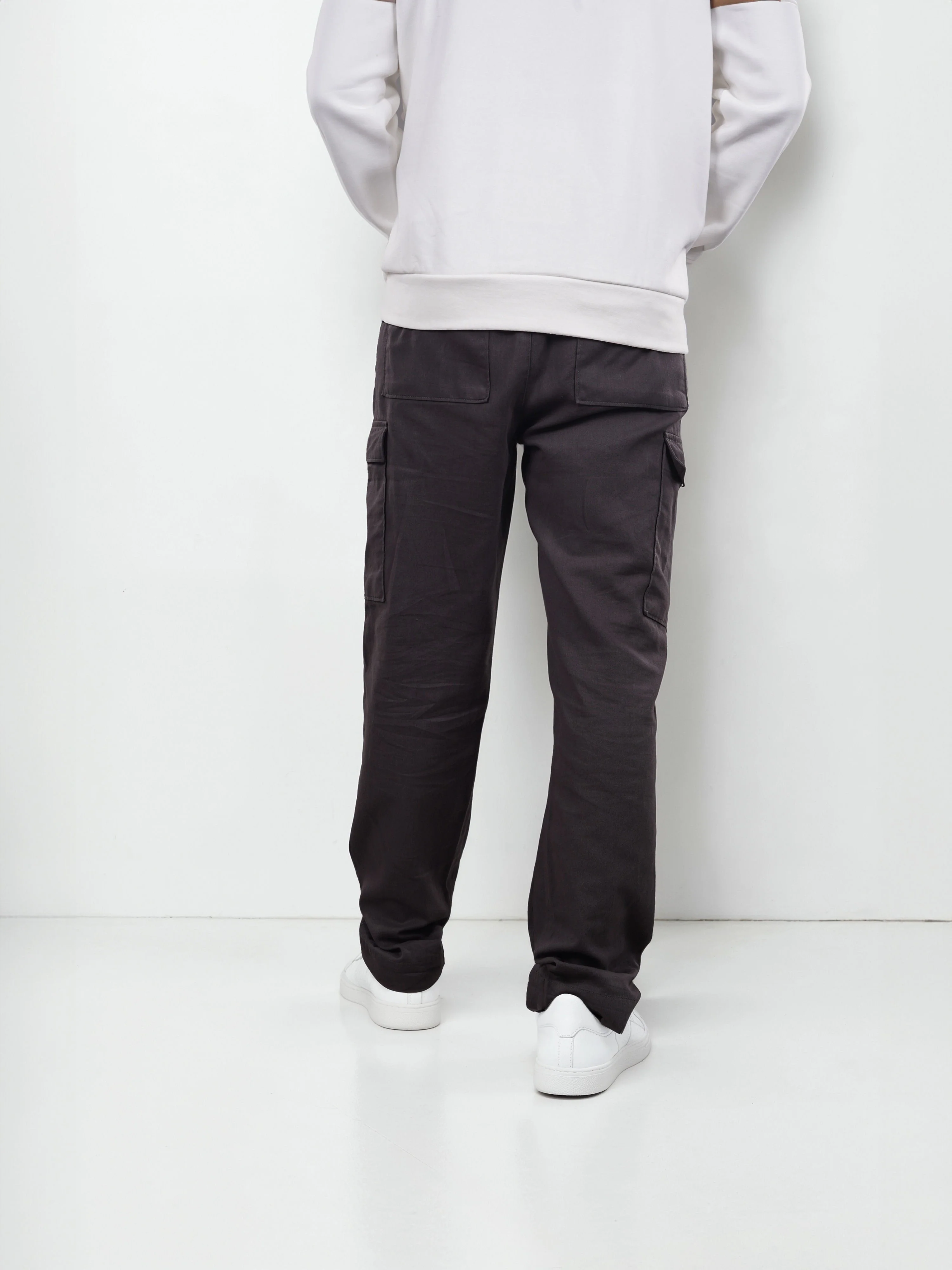 Celio Men Brown Solid Regular Fit Cotton Trousers - Image 6