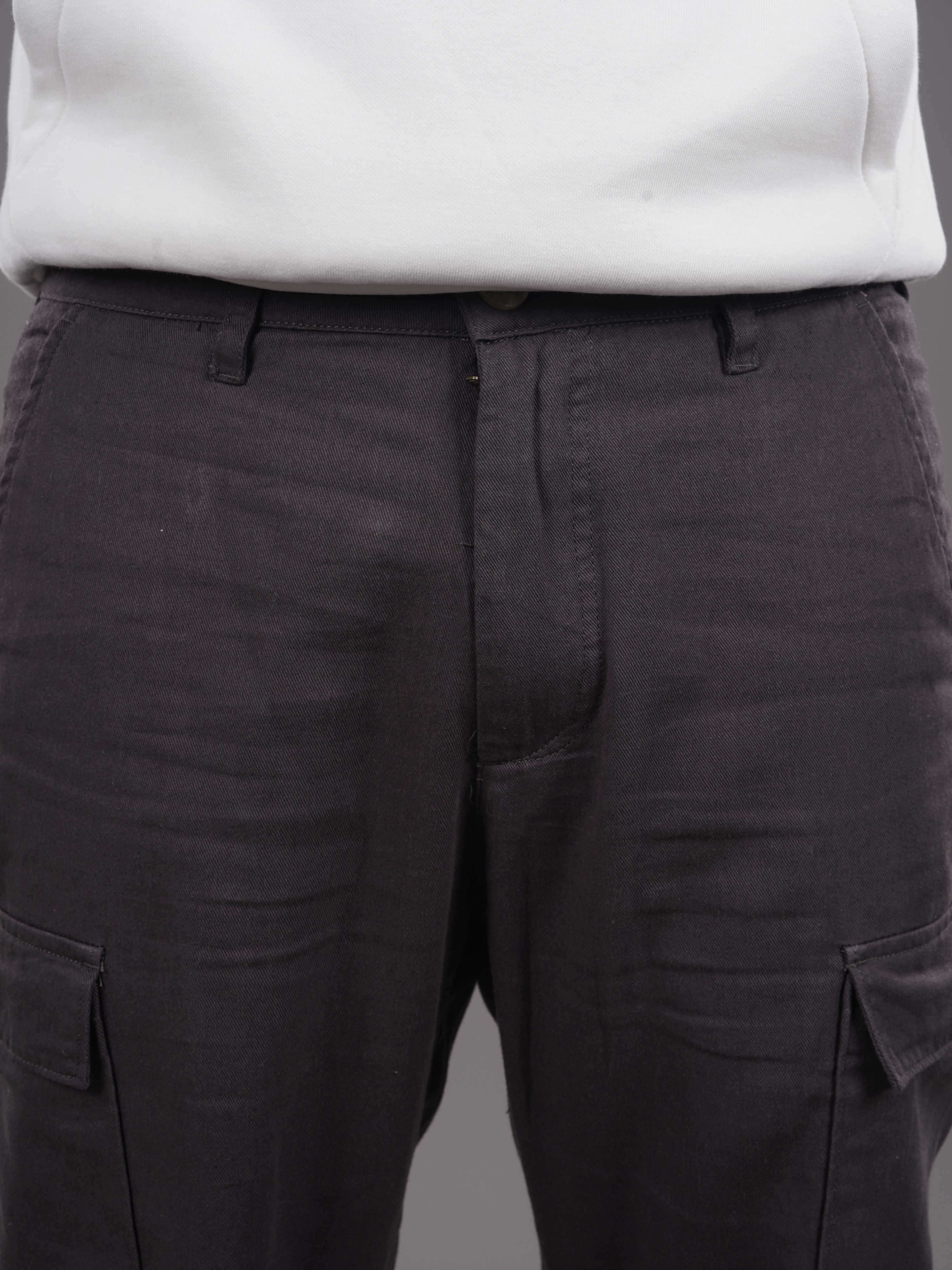 Celio Men Brown Solid Regular Fit Cotton Trousers - Image 8