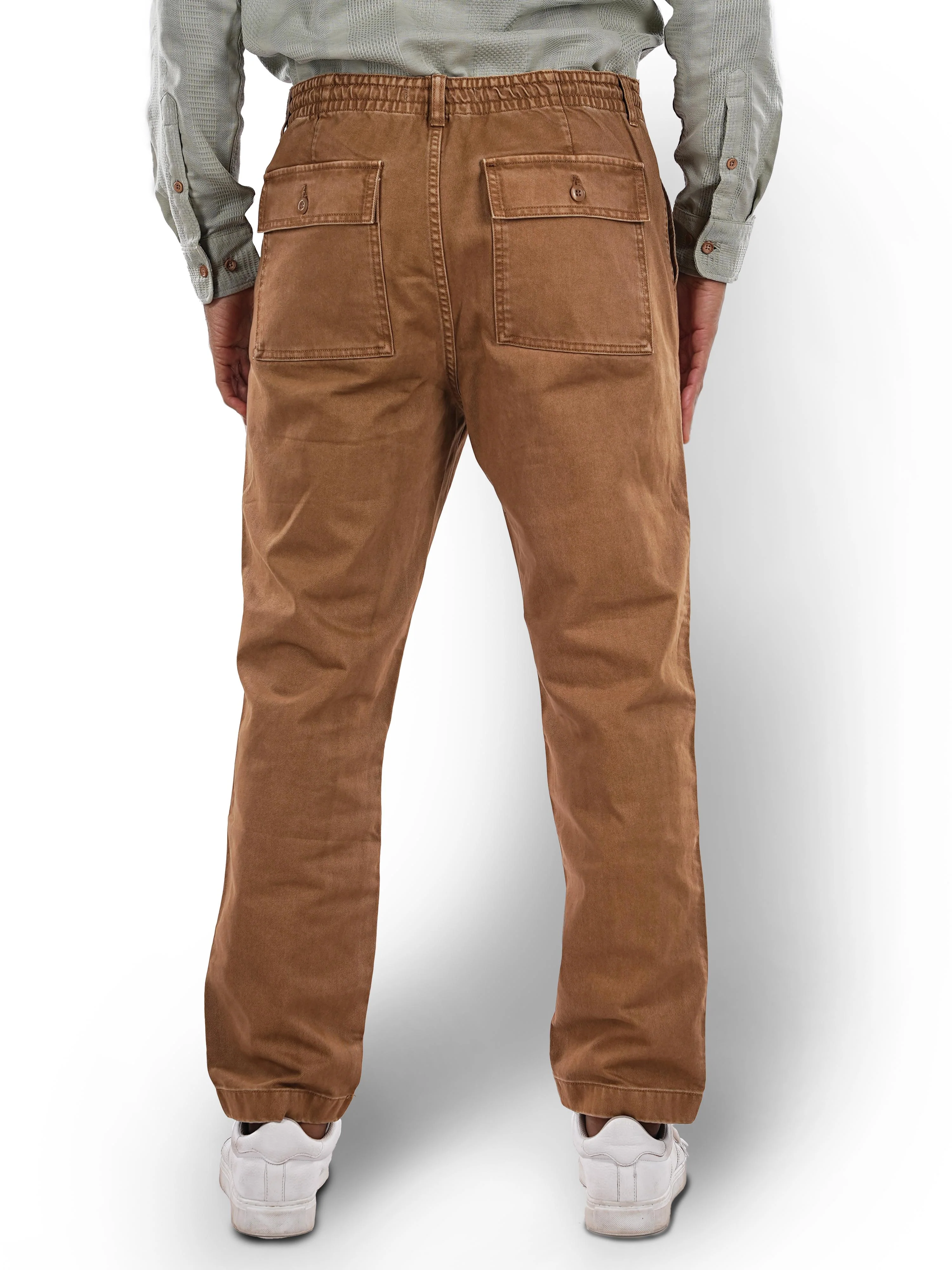 Celio* Cotton Straight Fit Brown Trouser - Image 3