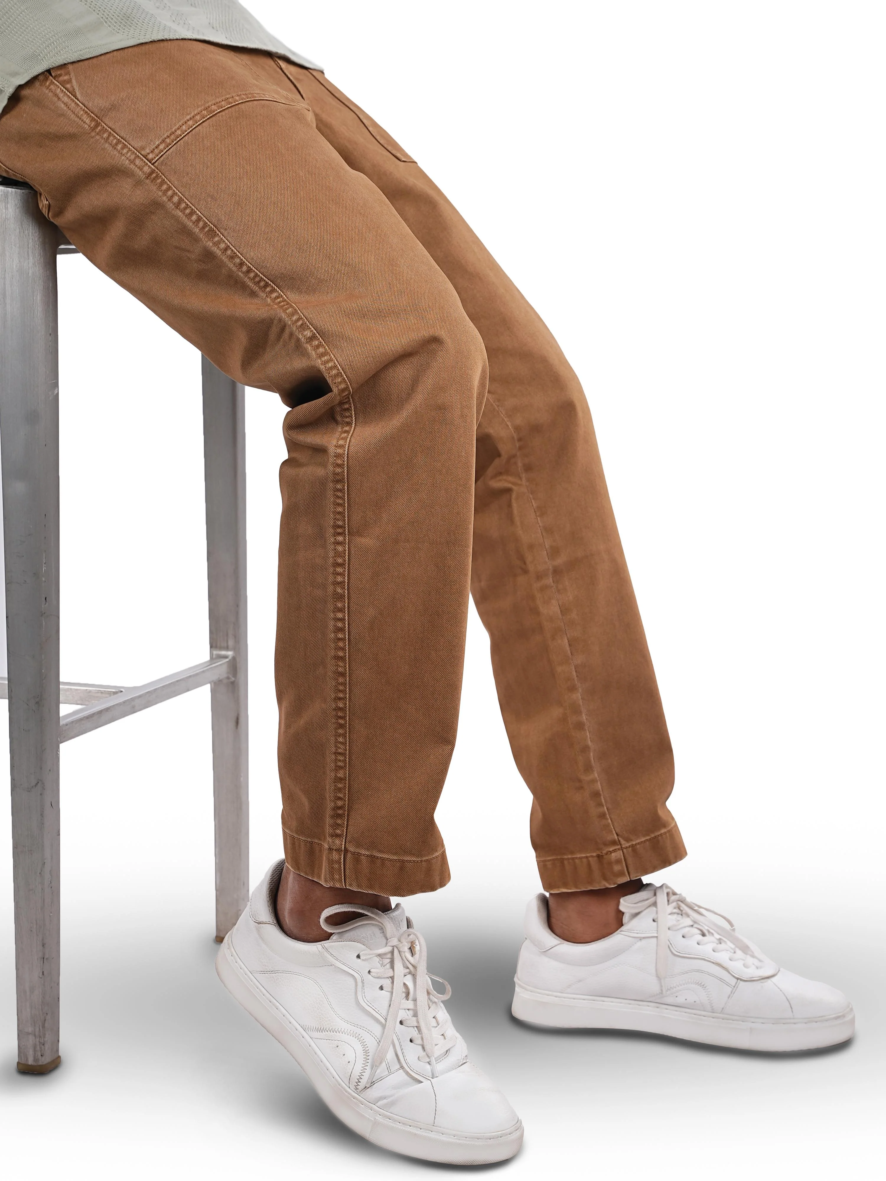 Celio* Cotton Straight Fit Brown Trouser - Image 4