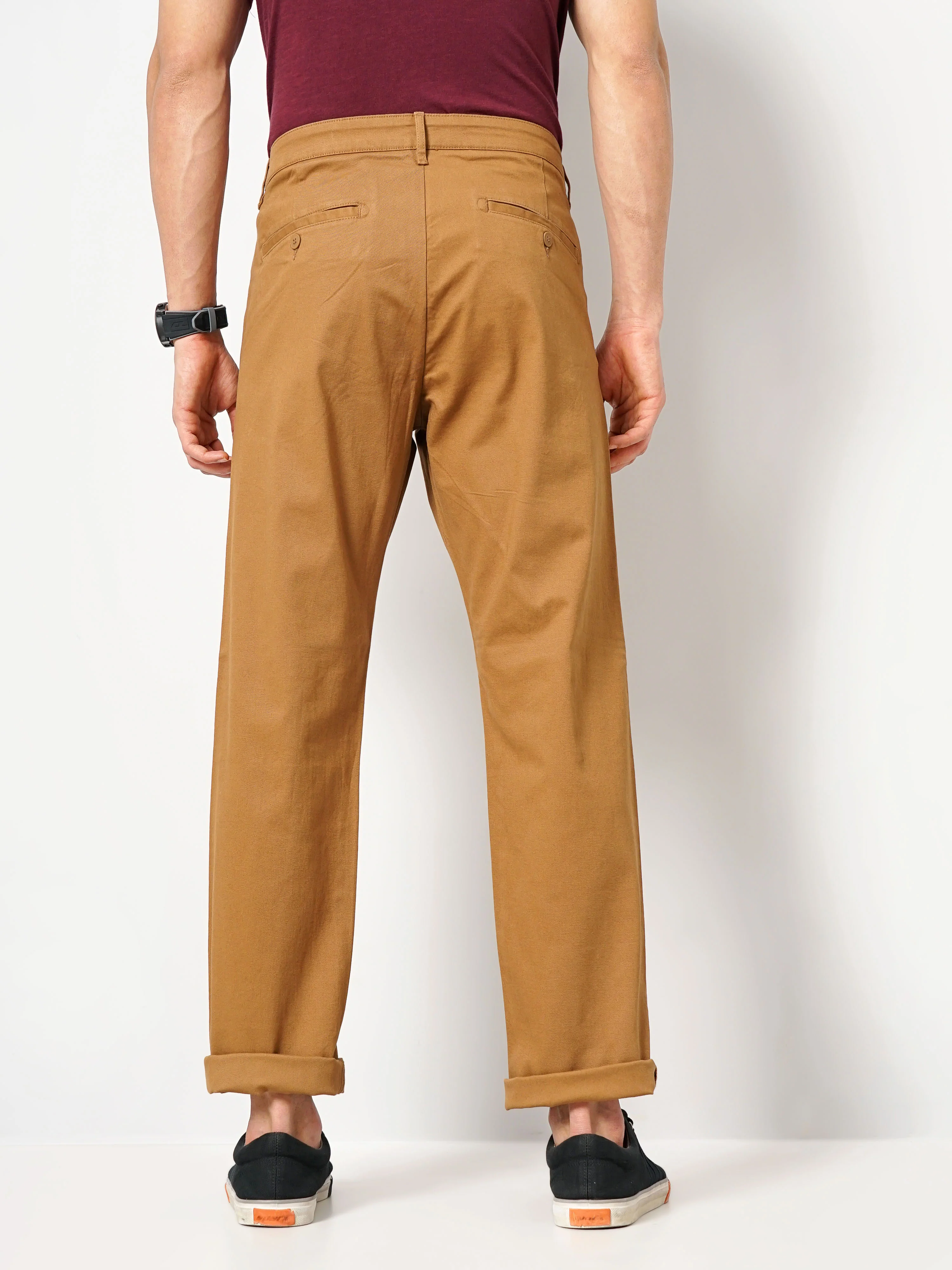 Celio* Cotton Straight Fit Brown Trouser - Image 3