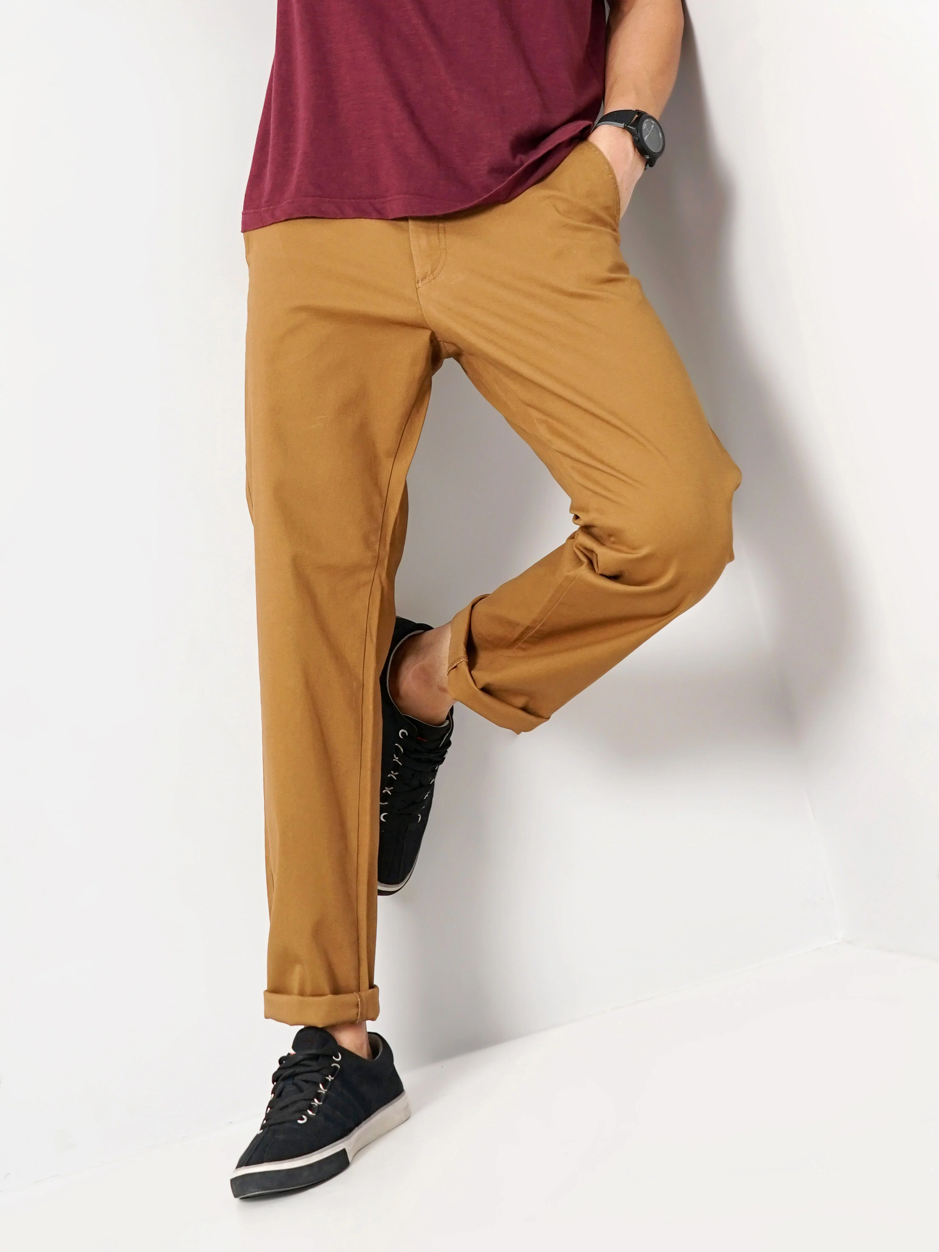 Celio* Cotton Straight Fit Brown Trouser - Image 7