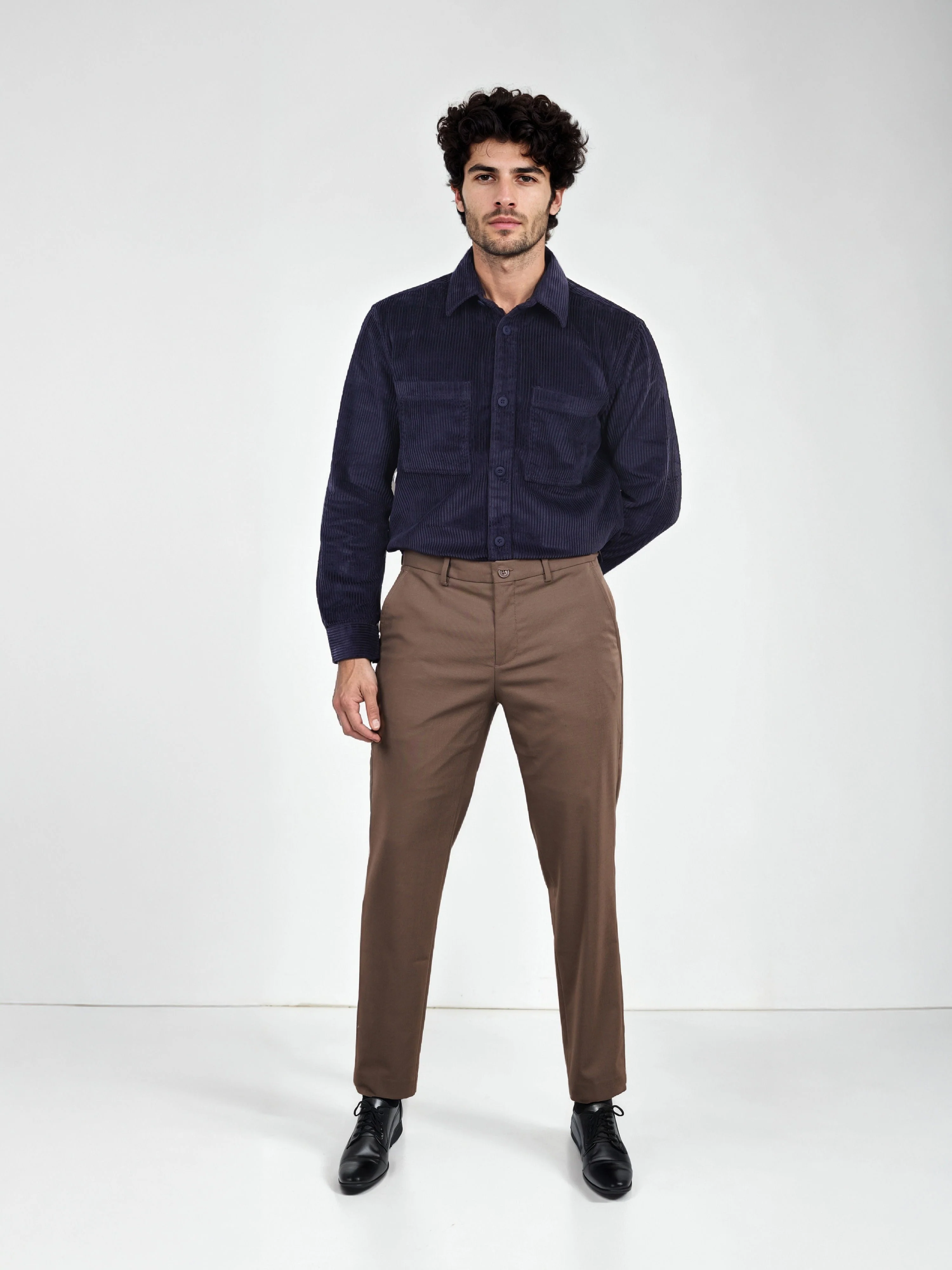 Celio Men Brown Solid Slim Fit Polyester Trousers - Image 8