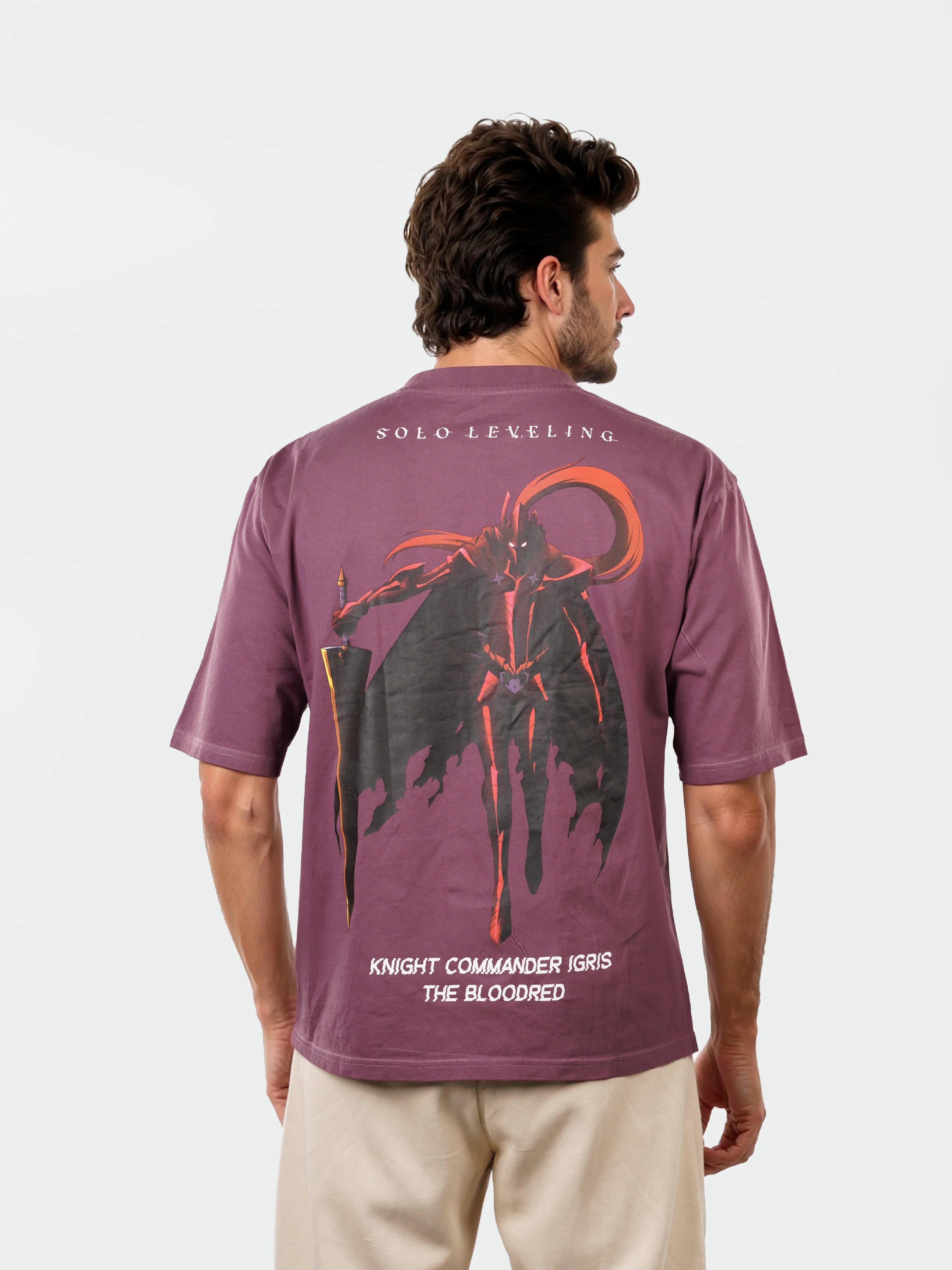 Celio* Men Burgundy Printed Oversized Cotton Solo Levelling Tshirts - Image 3