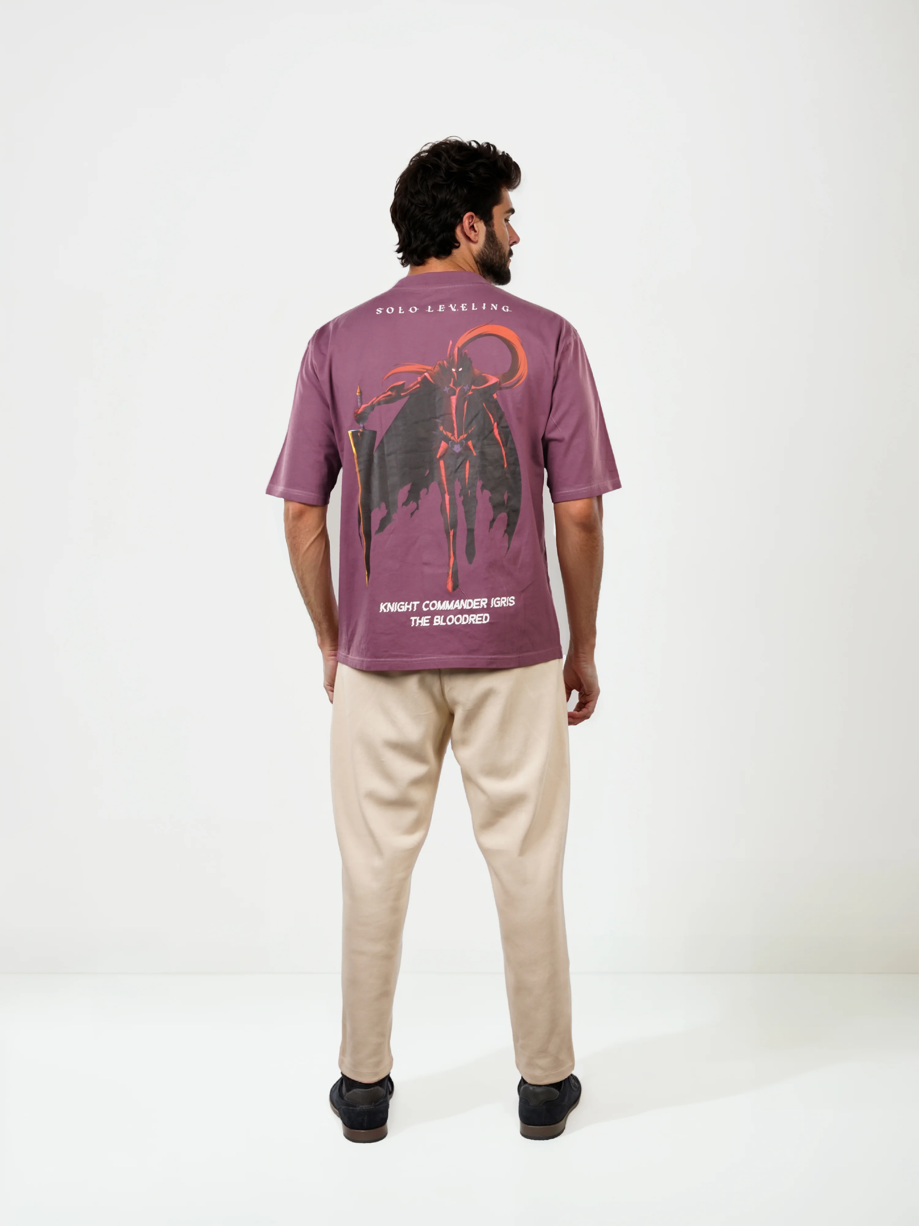 Celio* Men Burgundy Printed Oversized Cotton Solo Levelling Tshirts - Image 9