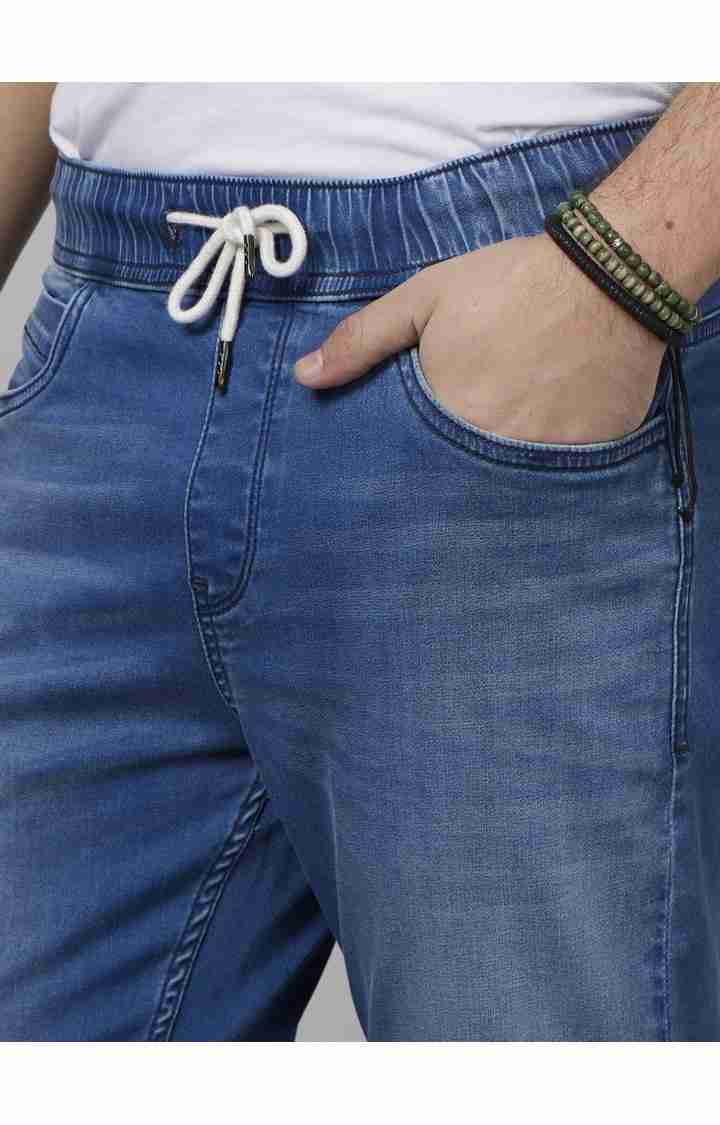 Celio* Cotton-Blend Jogger Fit Blue Jean - Image 4