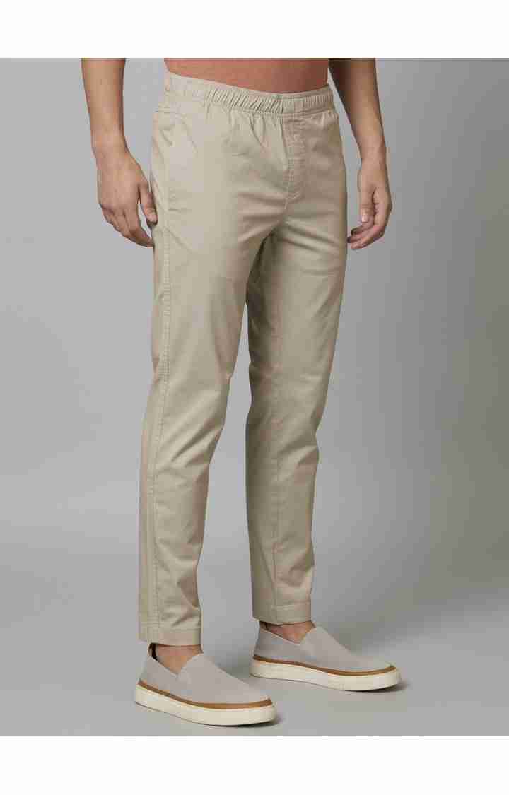 Celio* Cotton-Poly-Blend Slim Fit Beige Trouser - Image 3