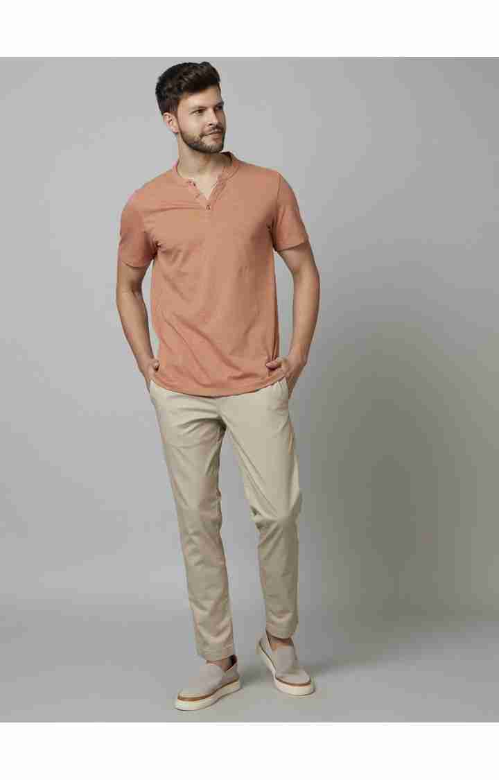 Celio* Cotton-Poly-Blend Slim Fit Beige Trouser - Image 6