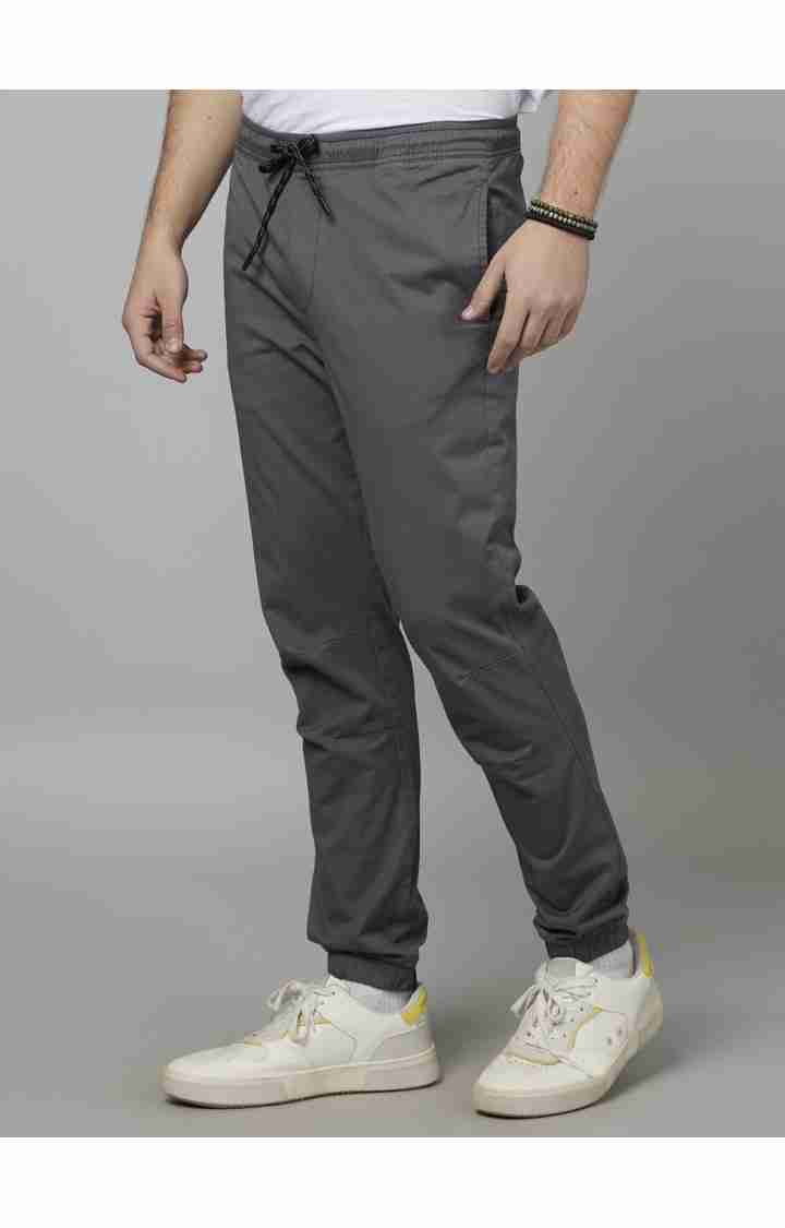 Celio* Cotton-Blend Jogger Fit Grey Trouser - Image 3