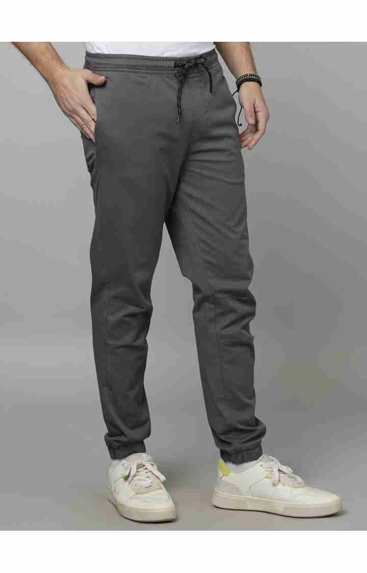 Celio* Cotton-Blend Jogger Fit Grey Trouser - Image 4