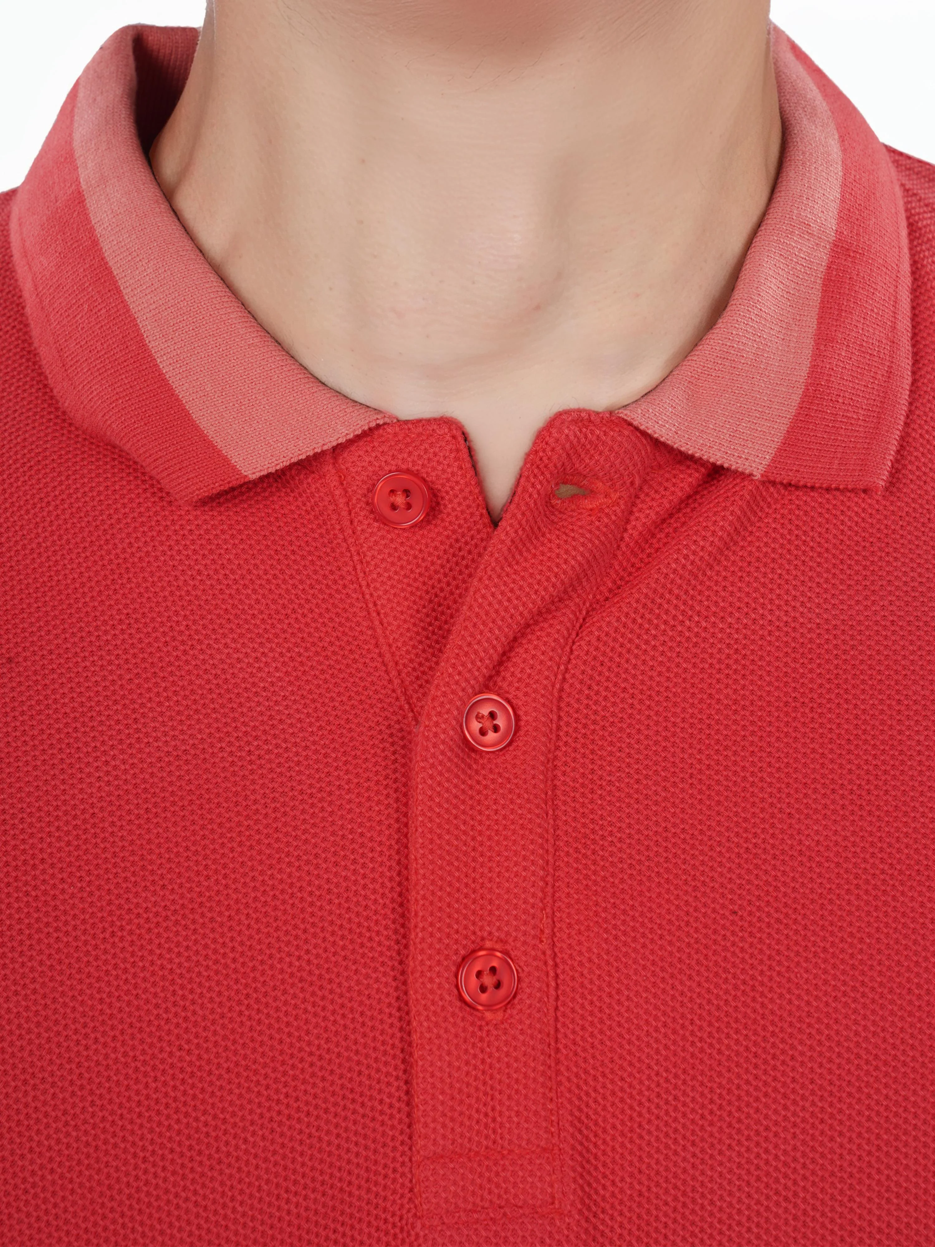 Celio* Solid Regular Fit Cotton Coral T-Shirt - Image 3