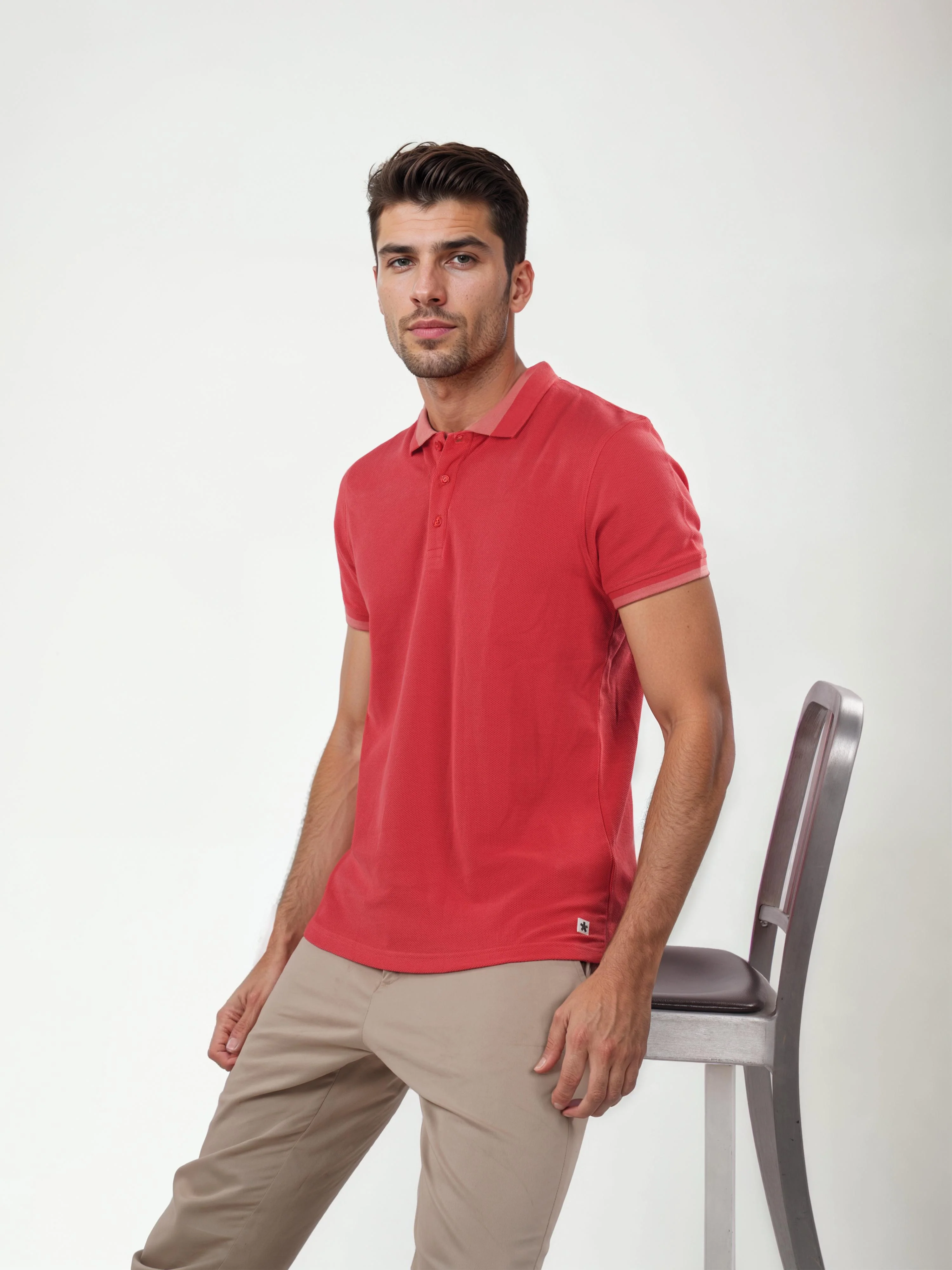 Celio* Solid Regular Fit Cotton Coral T-Shirt - Image 8