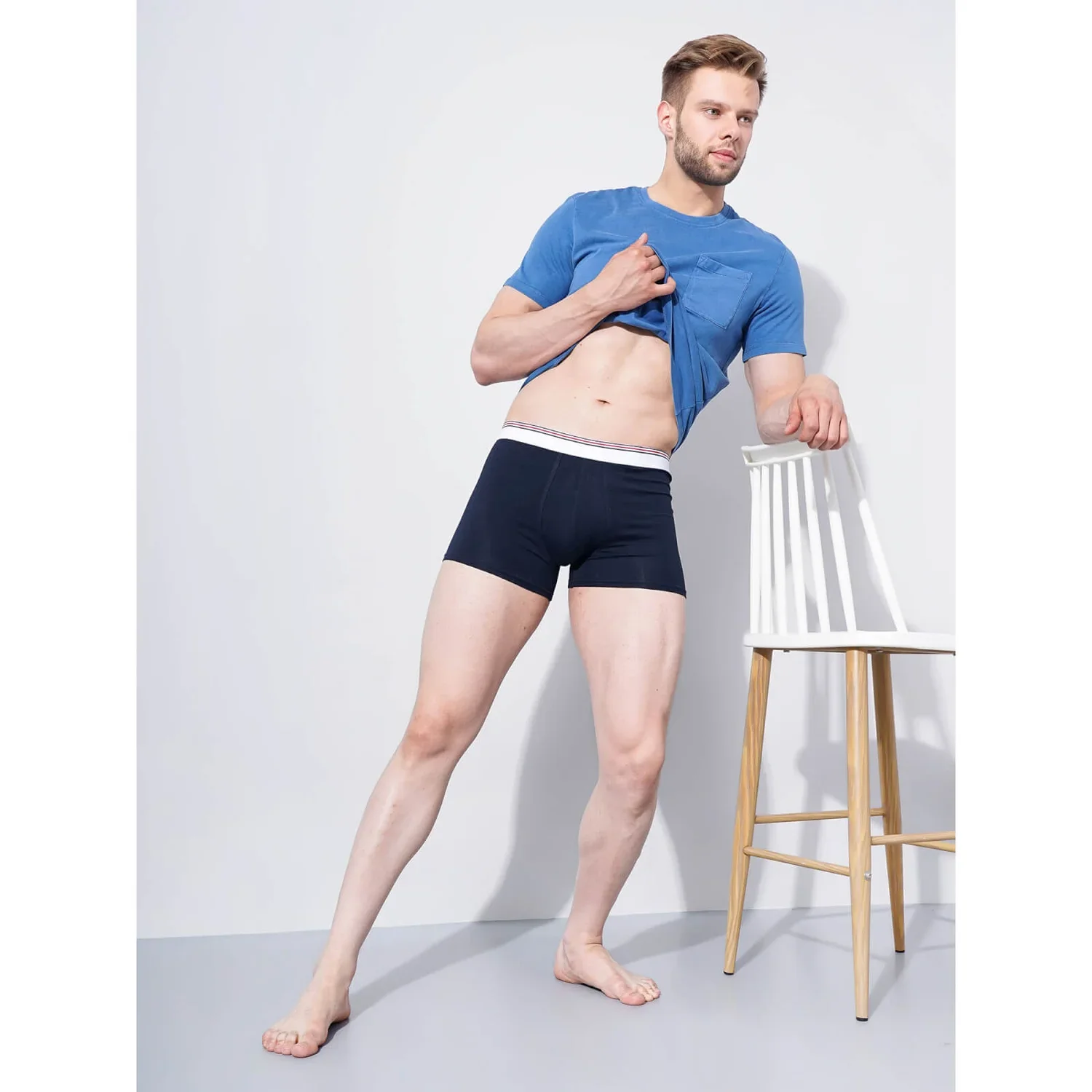 Celio* Cotton-Blend Regular Fit Navy Blue Boxer - Image 6