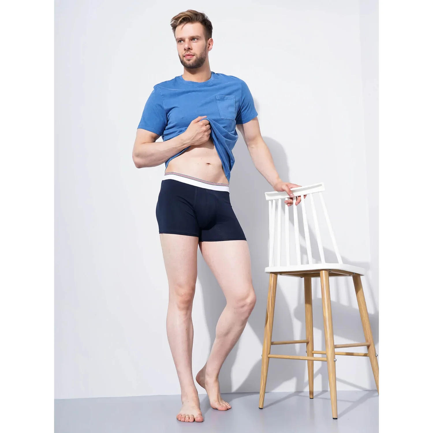 Celio* Cotton-Blend Regular Fit Navy Blue Boxer - Image 7