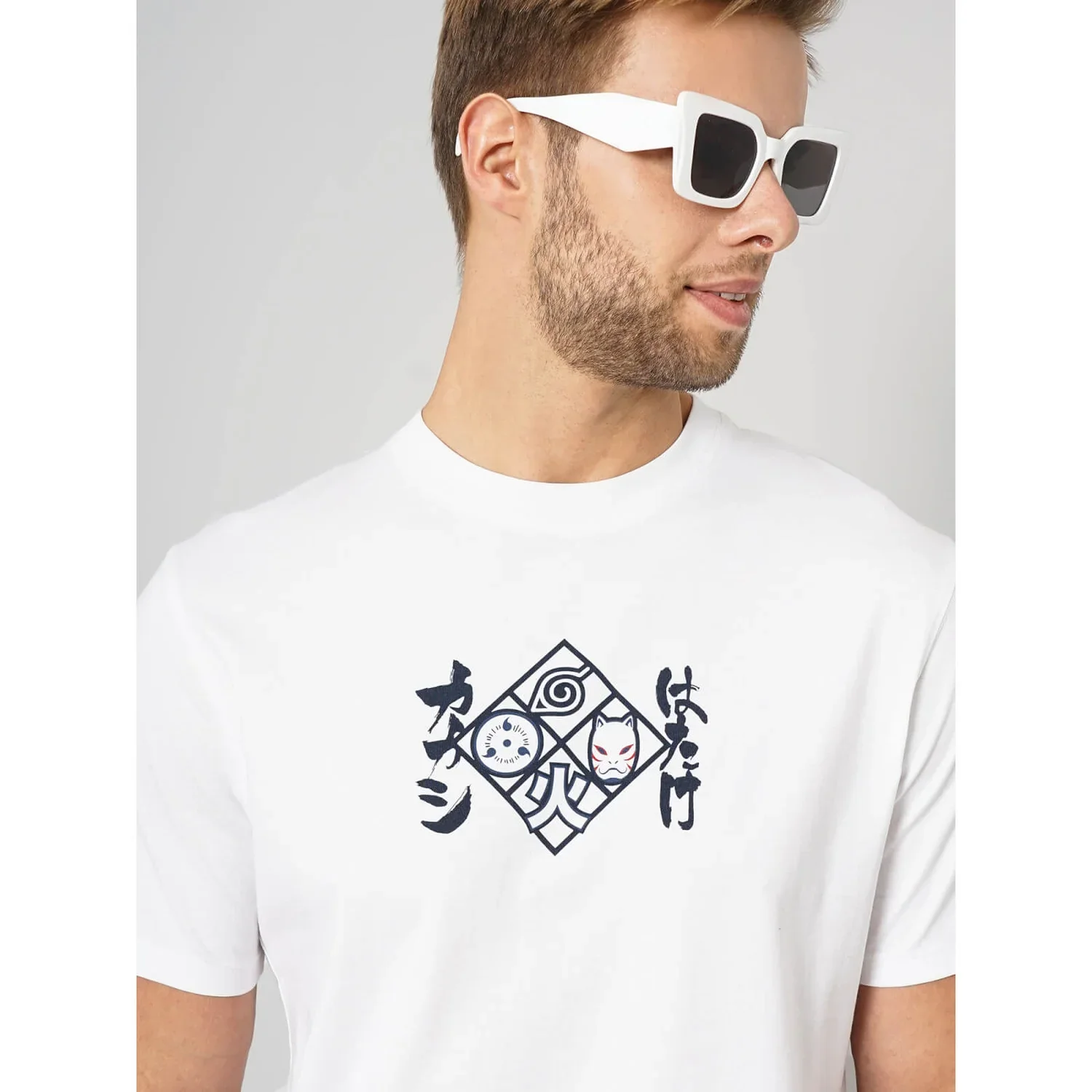 Celio* Naruto Regular Fit Cotton White T-Shirts - Image 3