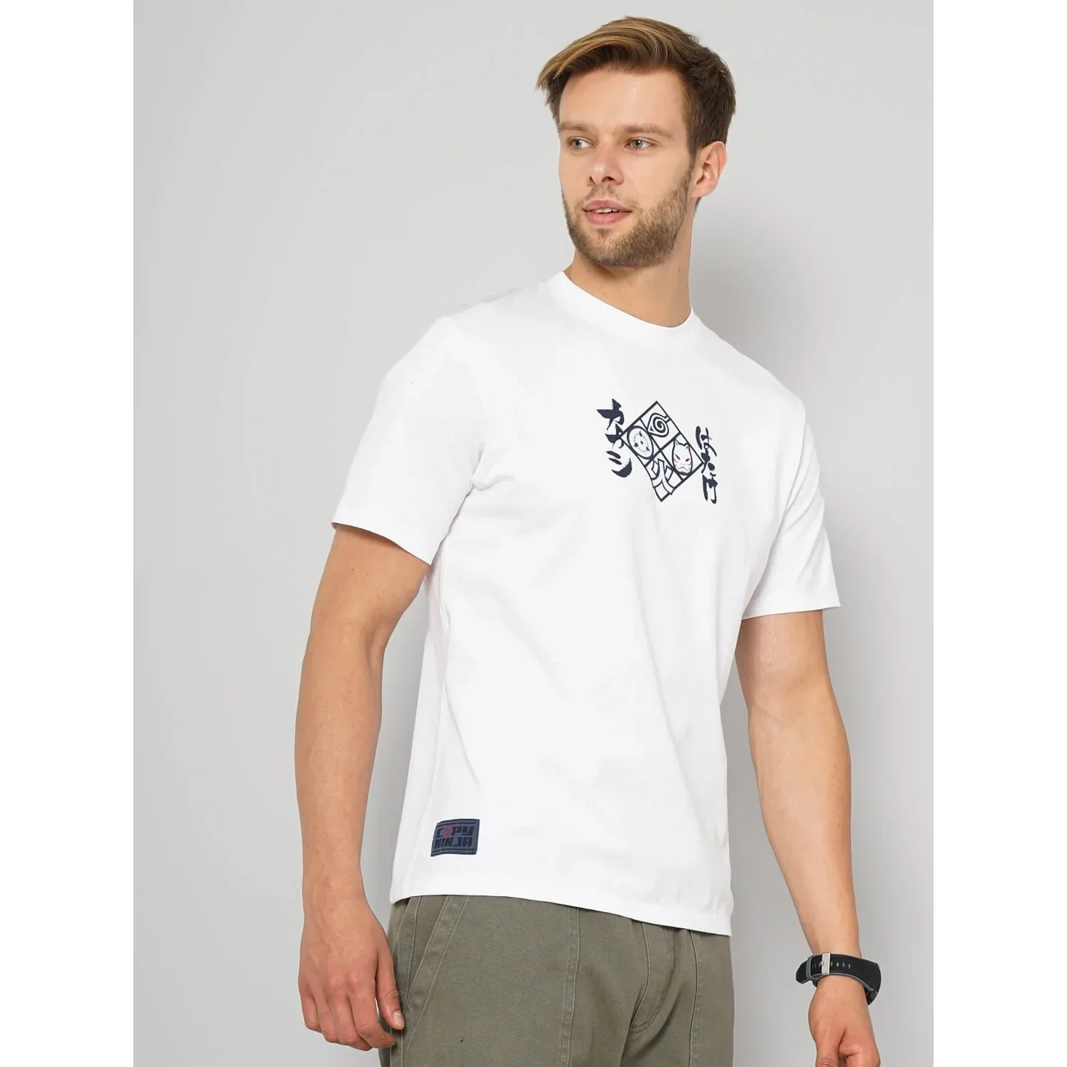 Celio* Naruto Regular Fit Cotton White T-Shirts - Image 4