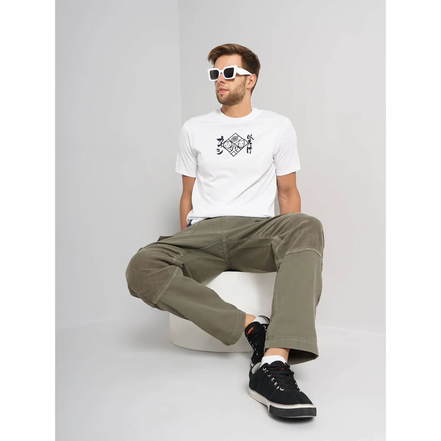 Celio* Naruto Regular Fit Cotton White T-Shirts - Image 5