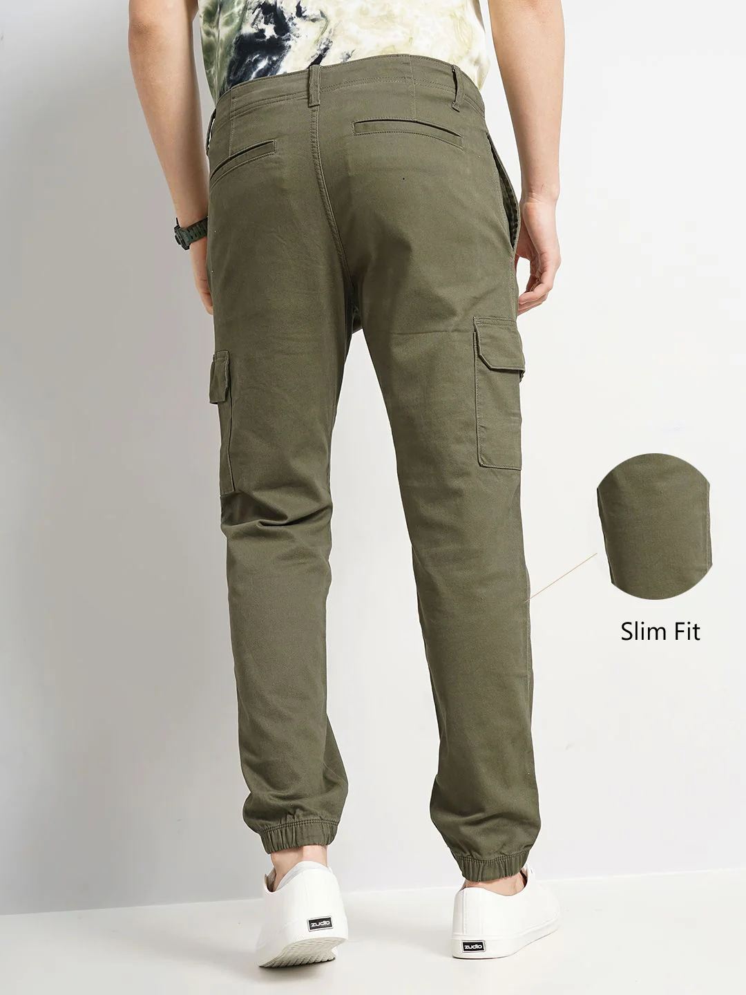Celio* Cotton Slim Fit Green Trouser - Image 3