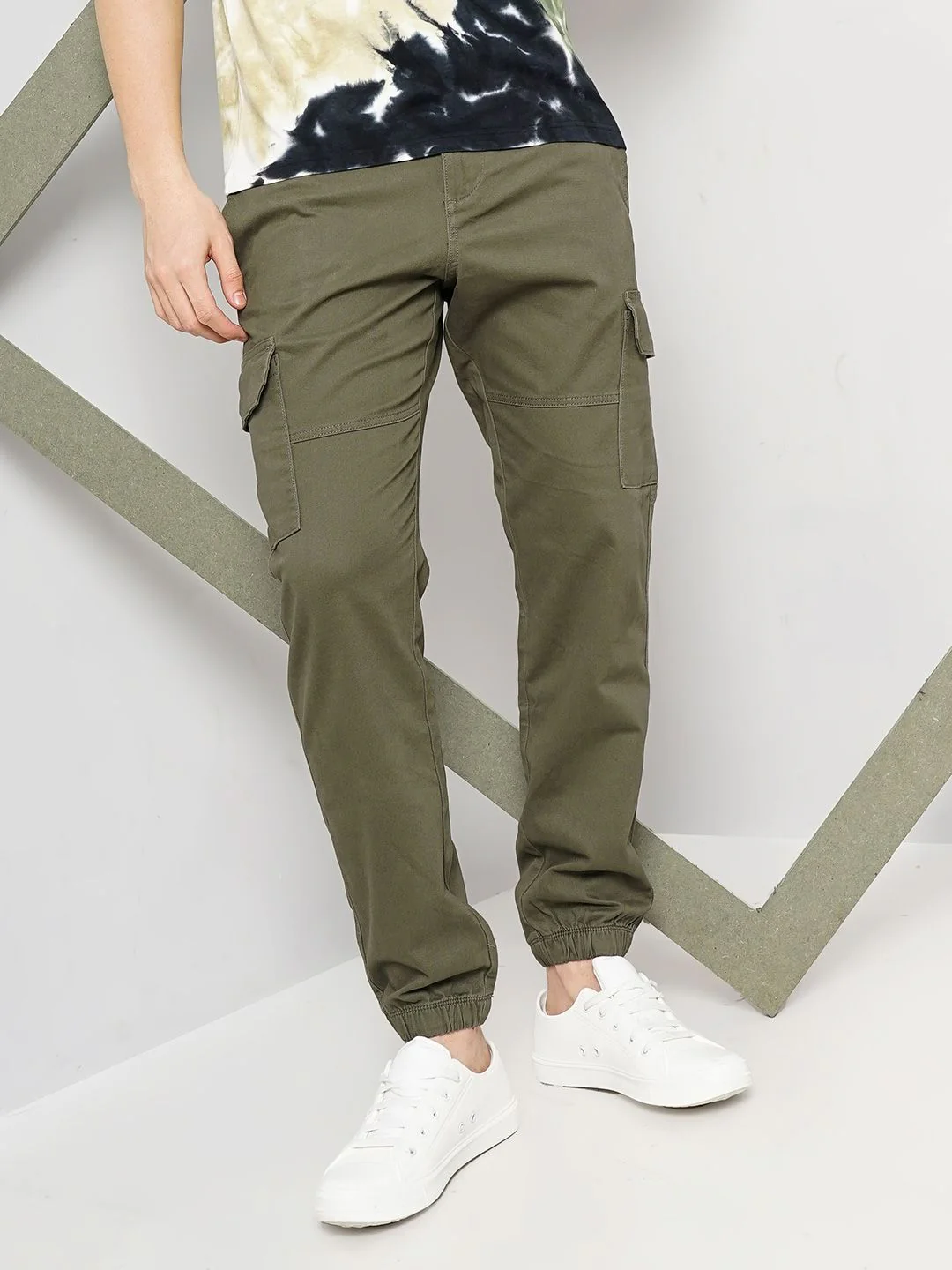 Celio* Cotton Slim Fit Green Trouser - Image 5