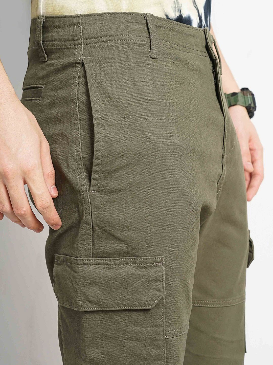 Celio* Cotton Slim Fit Green Trouser - Image 7
