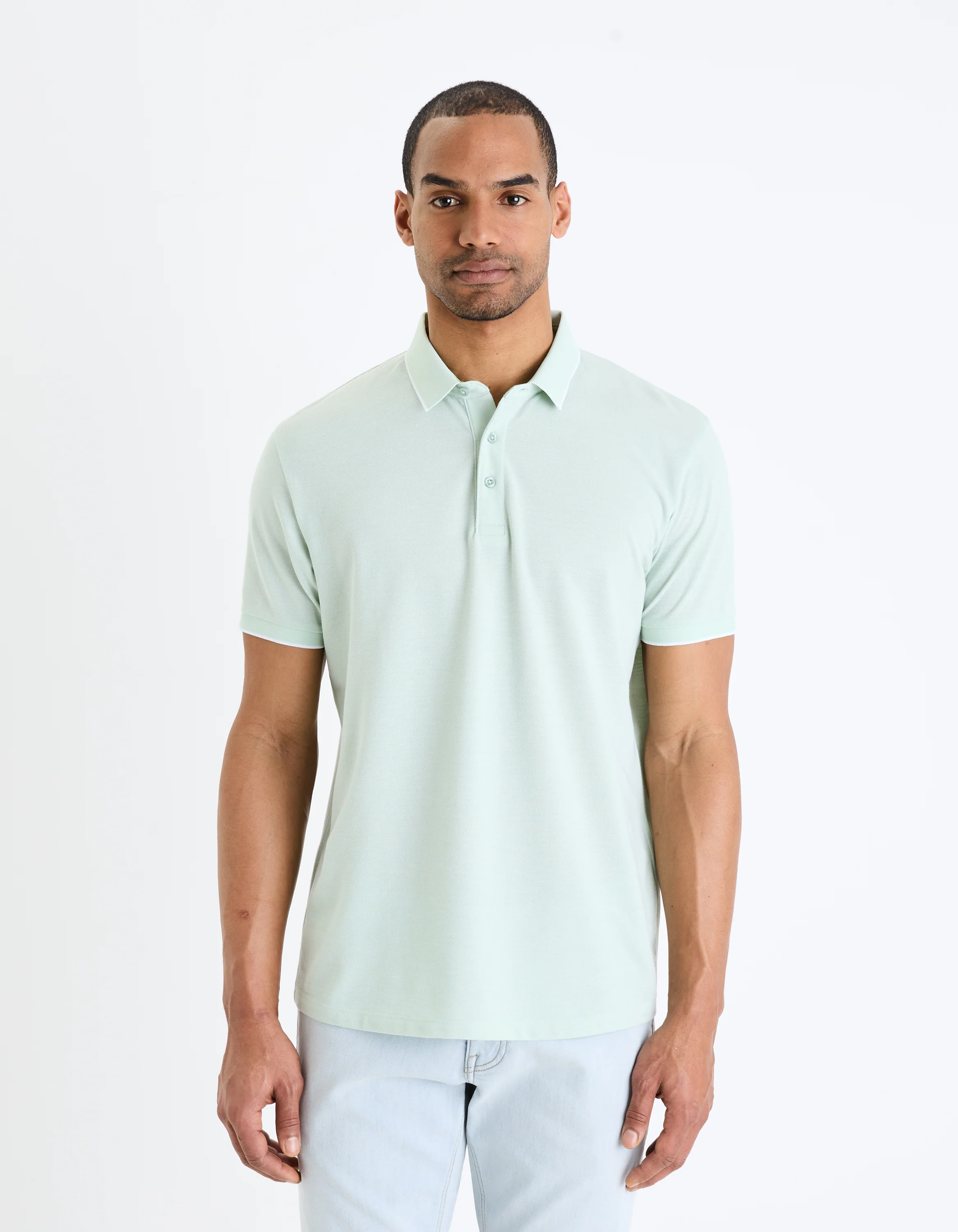 Celio* Solid Regular Fit Cotton Green T-Shirt - Image 3