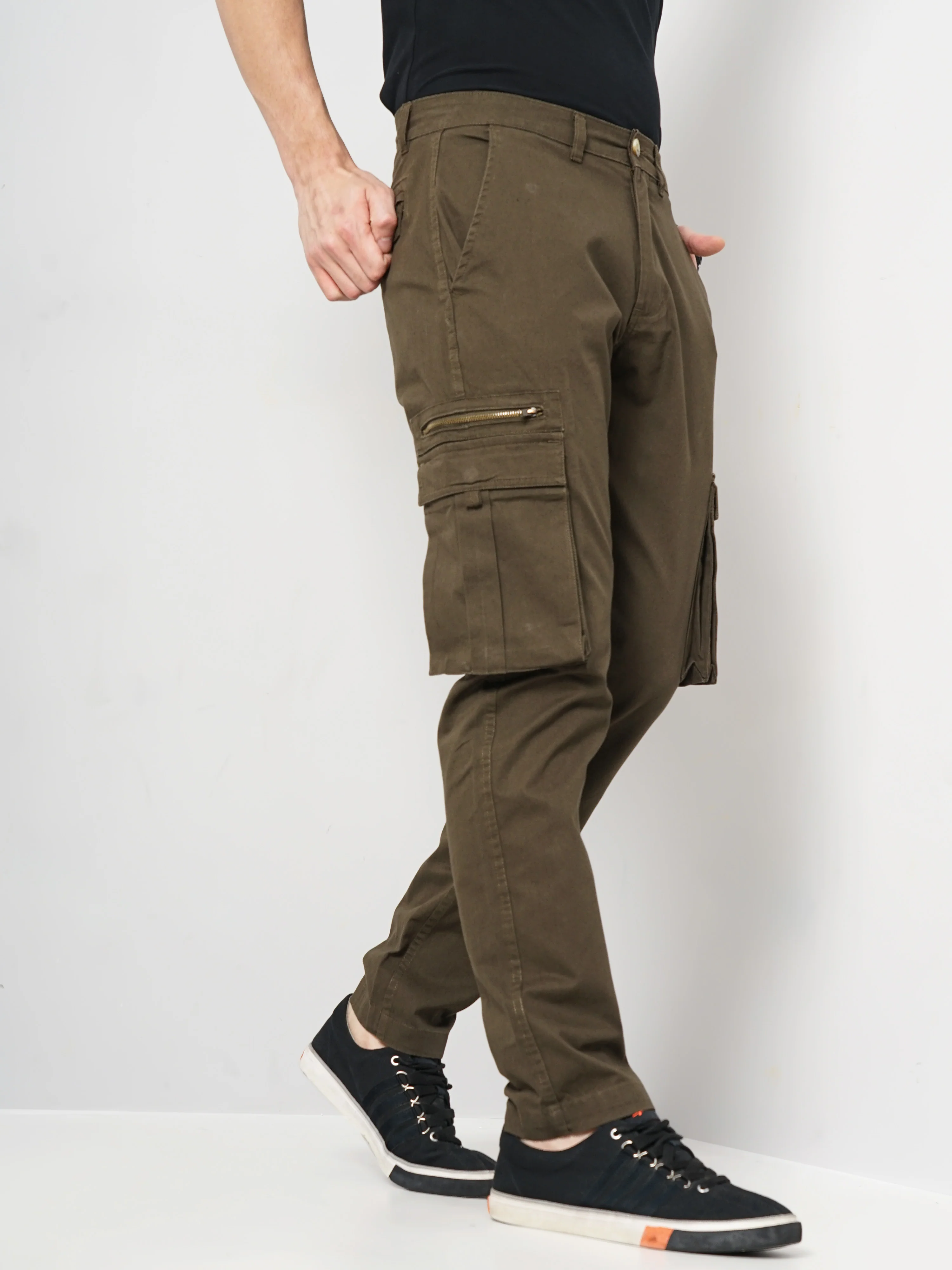 Celio* Cotton Straight Fit Green Trouser - Image 6