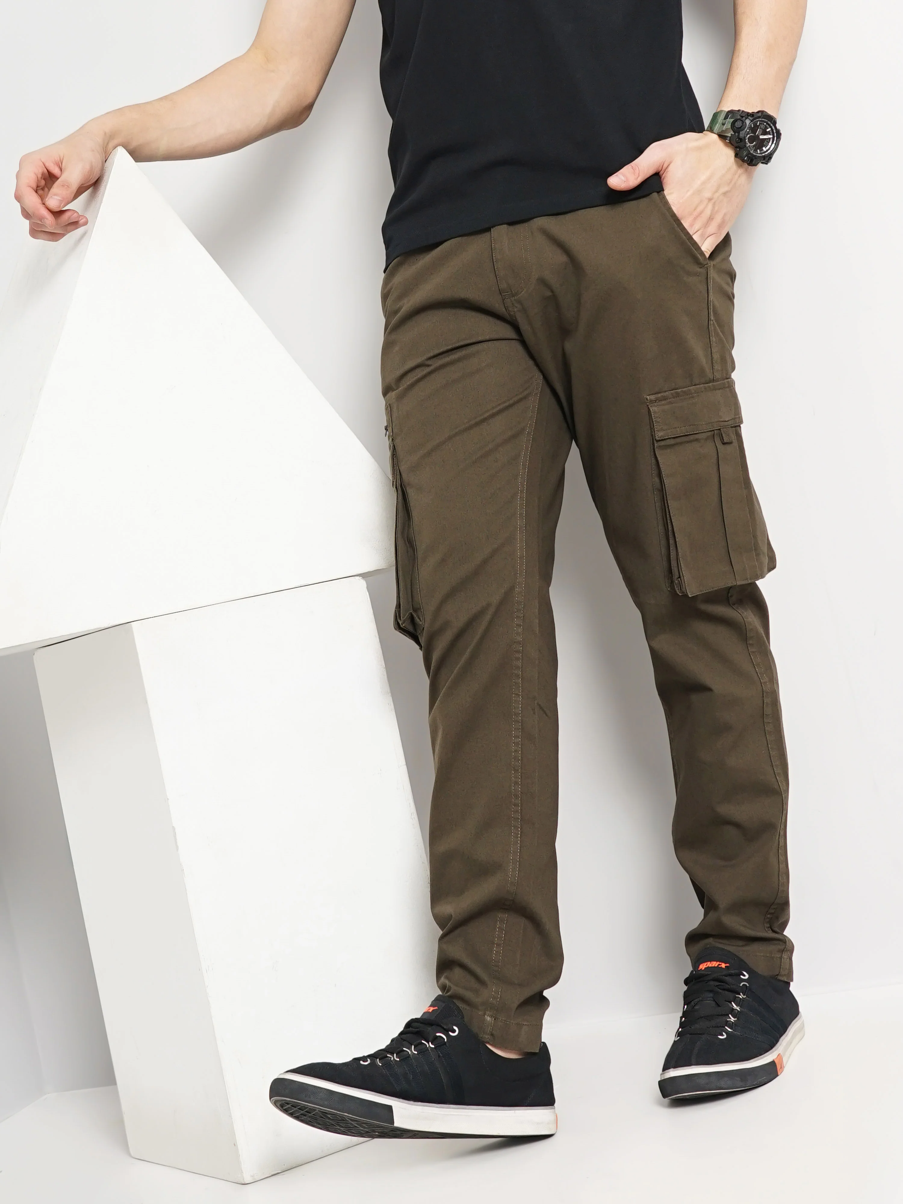 Celio* Cotton Straight Fit Green Trouser - Image 7