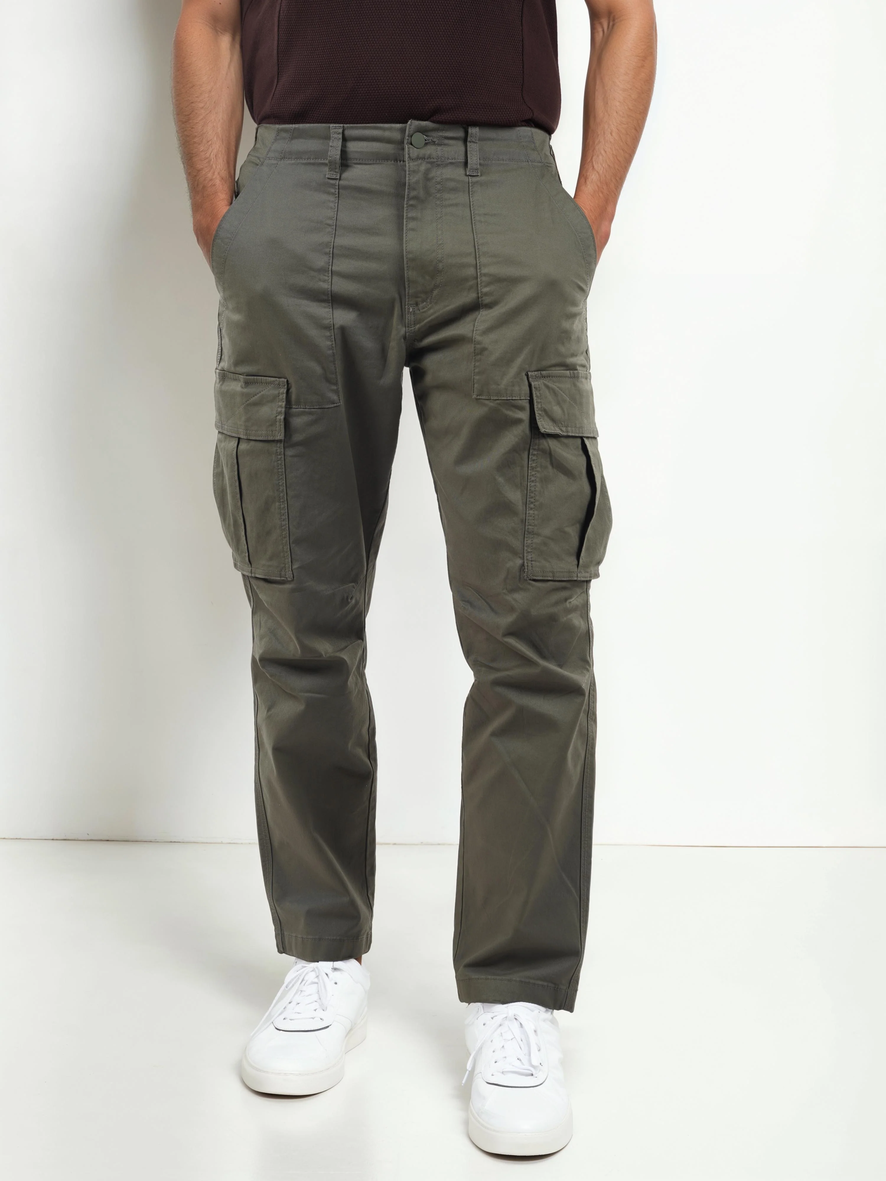 Celio* Cotton Straight Fit Green Trouser - Image 3