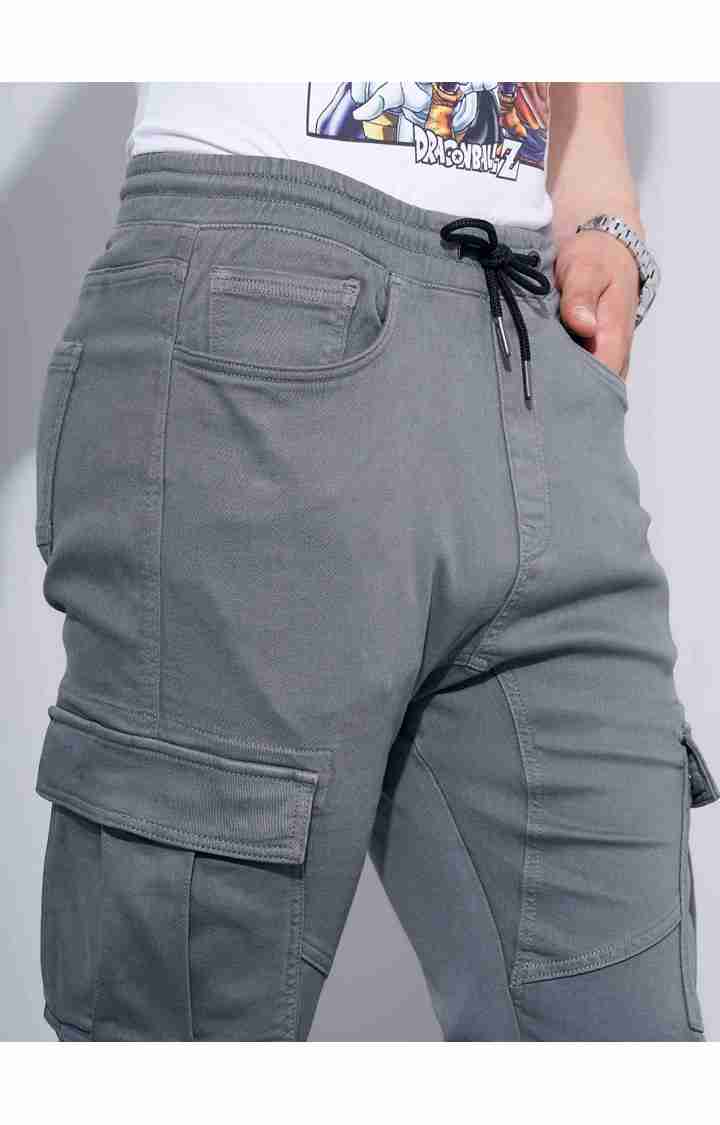 Celio* Cotton-Poly-Blend Regular Fit Grey Trouser - Image 3