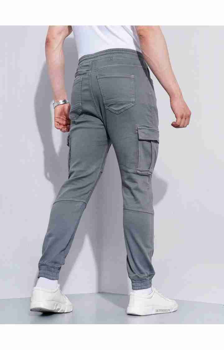 Celio* Cotton-Poly-Blend Regular Fit Grey Trouser - Image 4