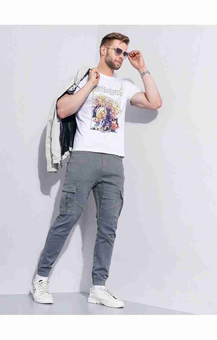 Celio* Cotton-Poly-Blend Regular Fit Grey Trouser - Image 6