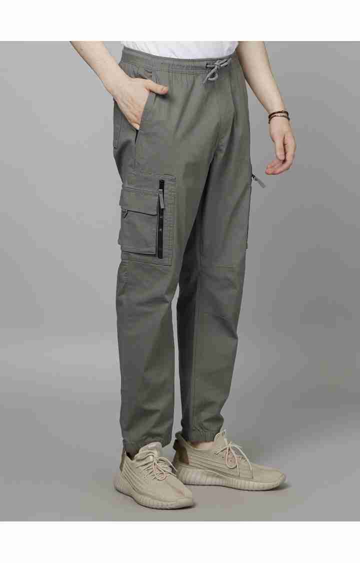 Celio* Cotton-Blend Regular Fit Grey Trouser - Image 3