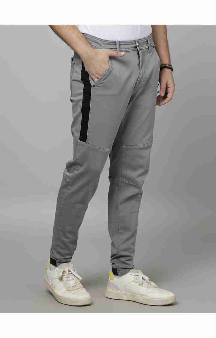 Celio* Cotton-Poly-Blend Skinny Fit Grey Trouser - Image 3