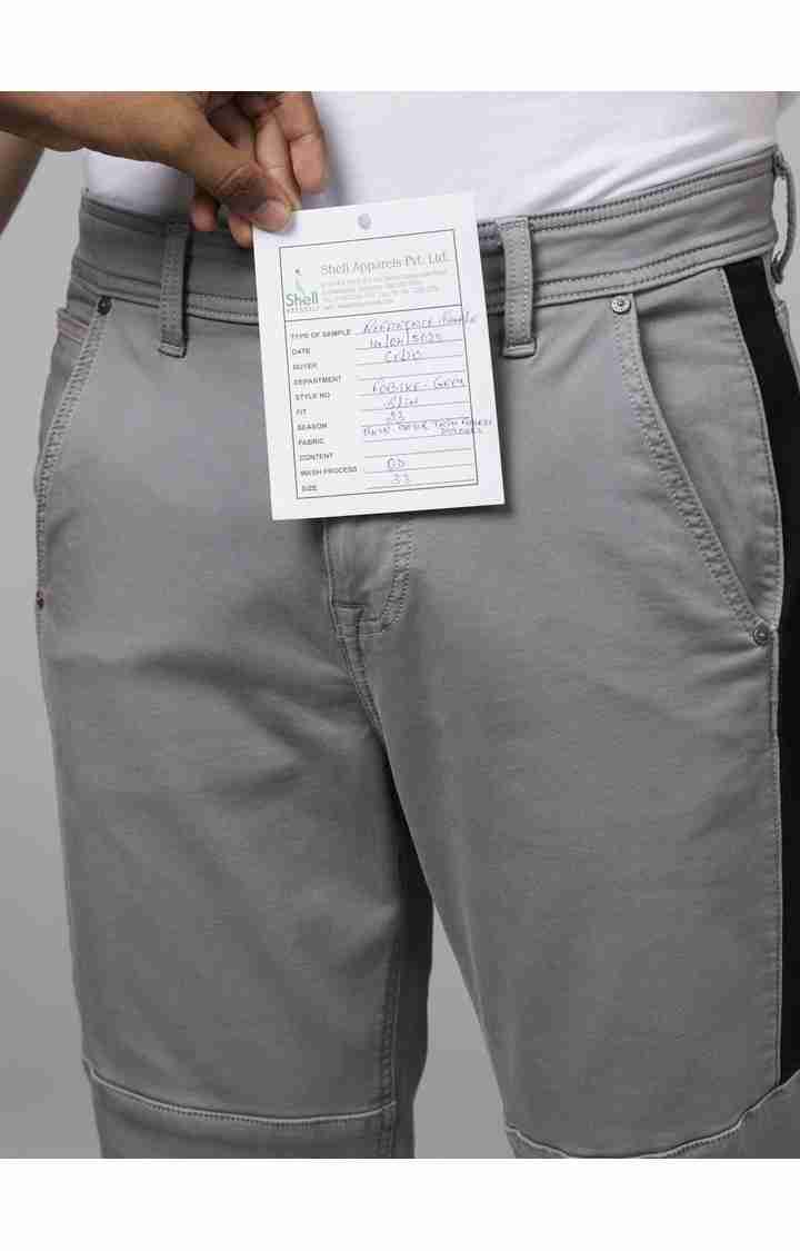 Celio* Cotton-Poly-Blend Skinny Fit Grey Trouser - Image 4