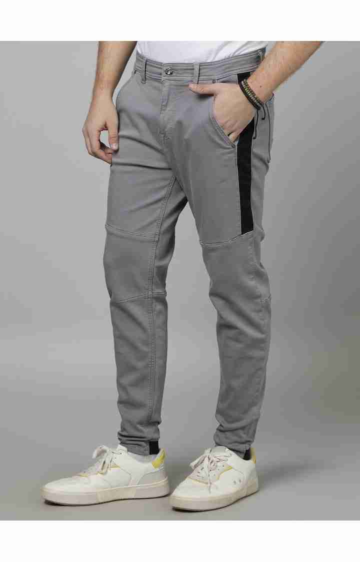 Celio* Cotton-Poly-Blend Skinny Fit Grey Trouser - Image 5