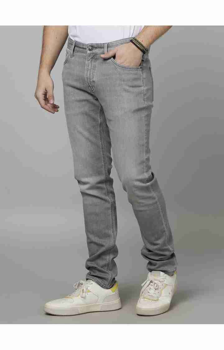 Celio* Cotton-Poly-Blend Slim Fit Grey Jean - Image 3