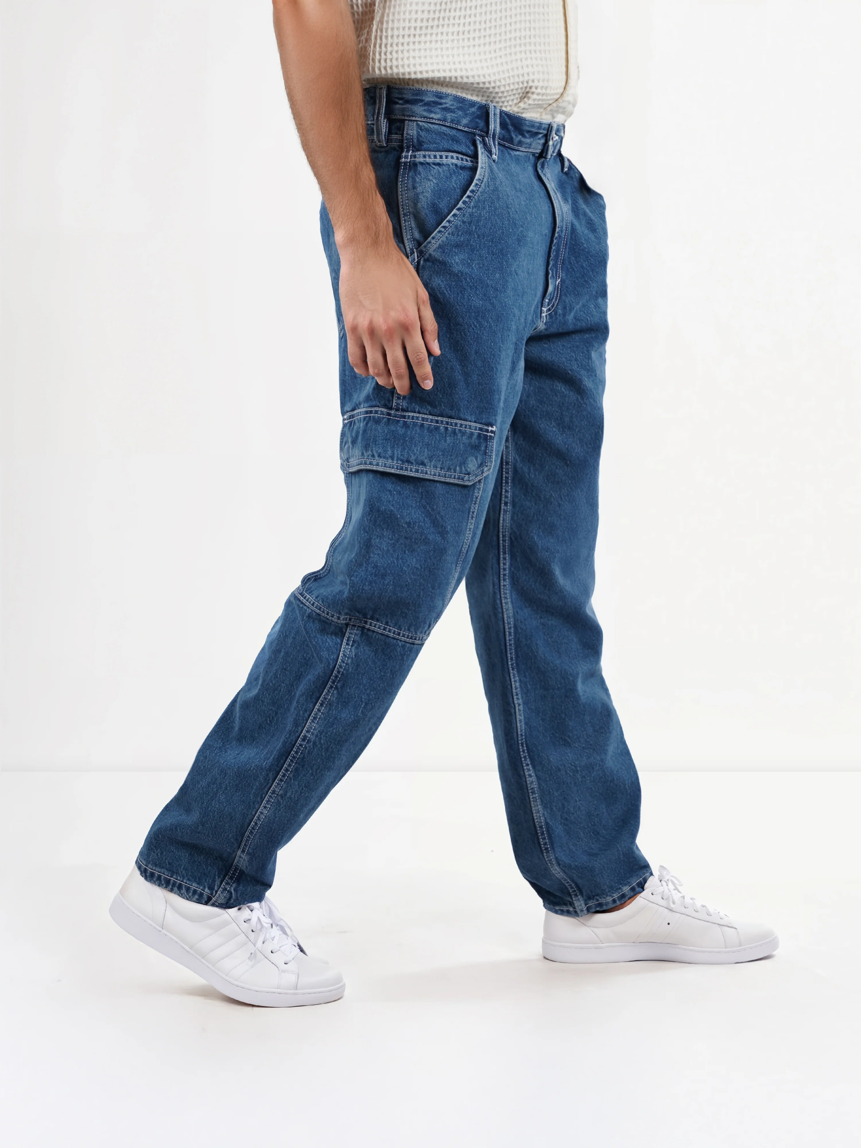 Celio* Cotton Loose Fit Blue Jean - Image 6