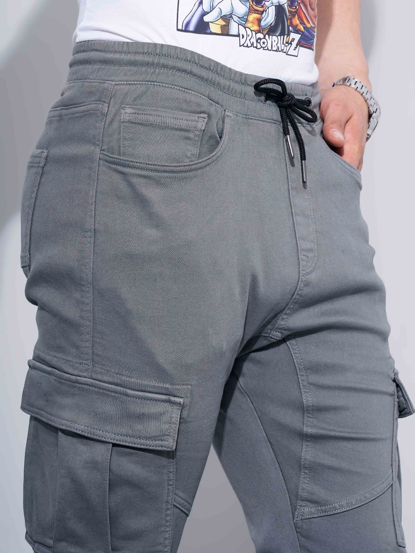 Celio* Cotton Jogger Fit Grey Trouser - Image 4