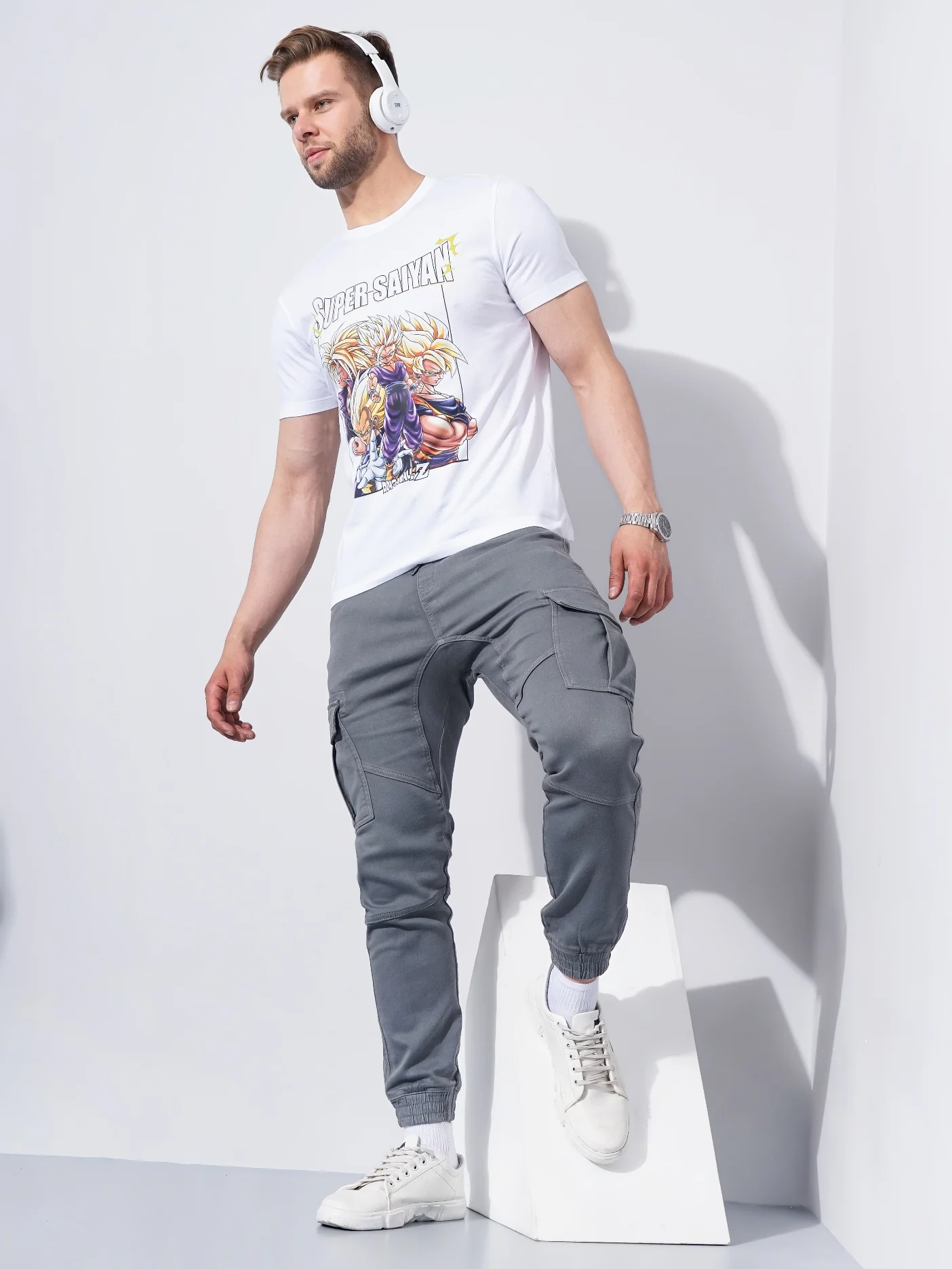 Celio* Cotton Jogger Fit Grey Trouser - Image 5