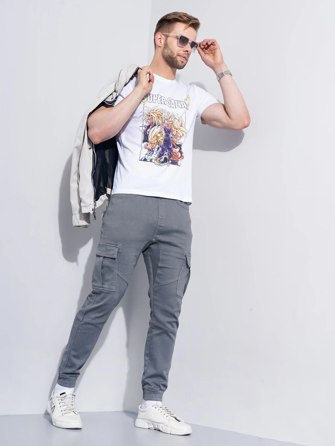 Celio* Cotton Jogger Fit Grey Trouser - Image 7