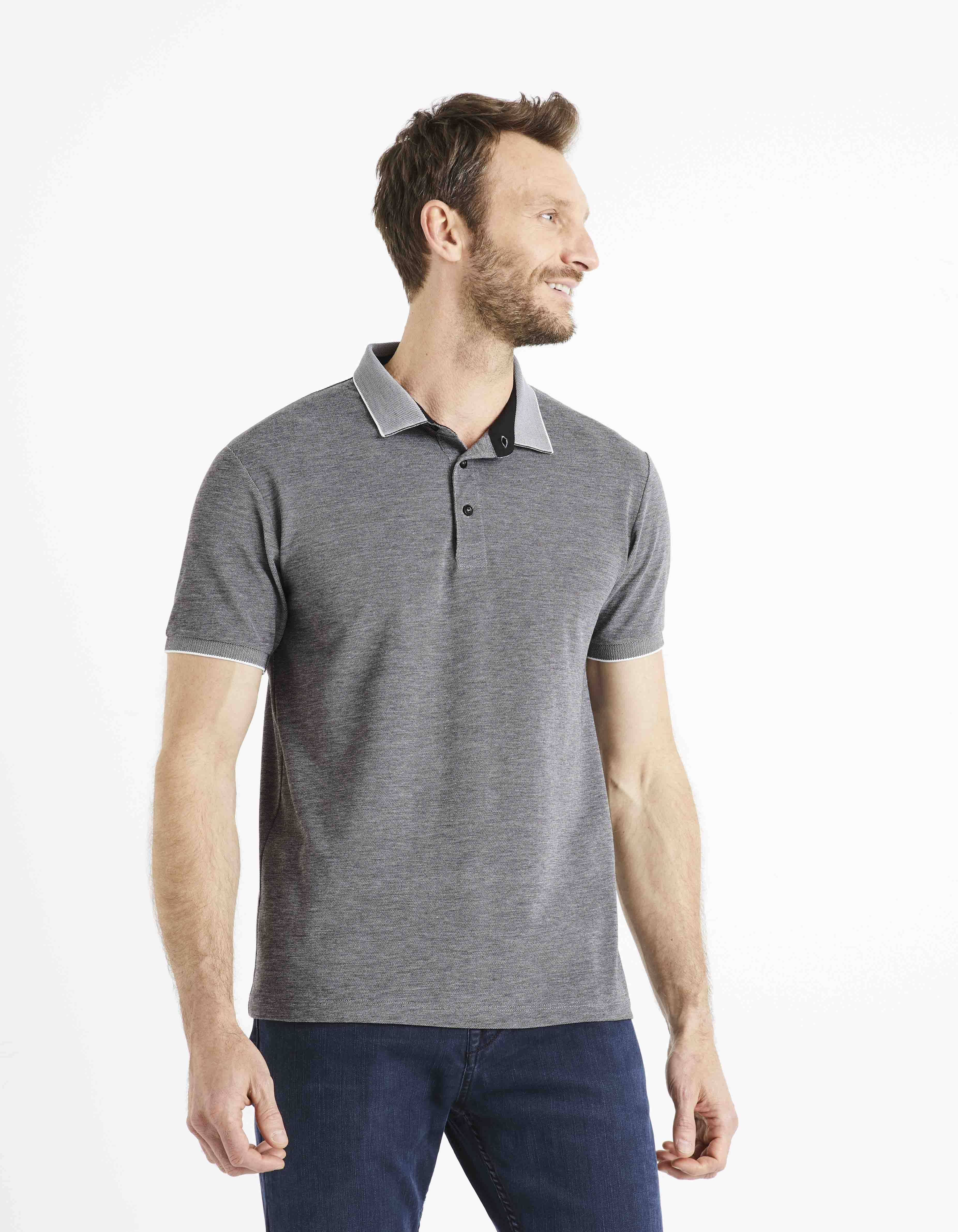 Celio* Solid Regular Fit Cotton Grey T-Shirt - Image 3