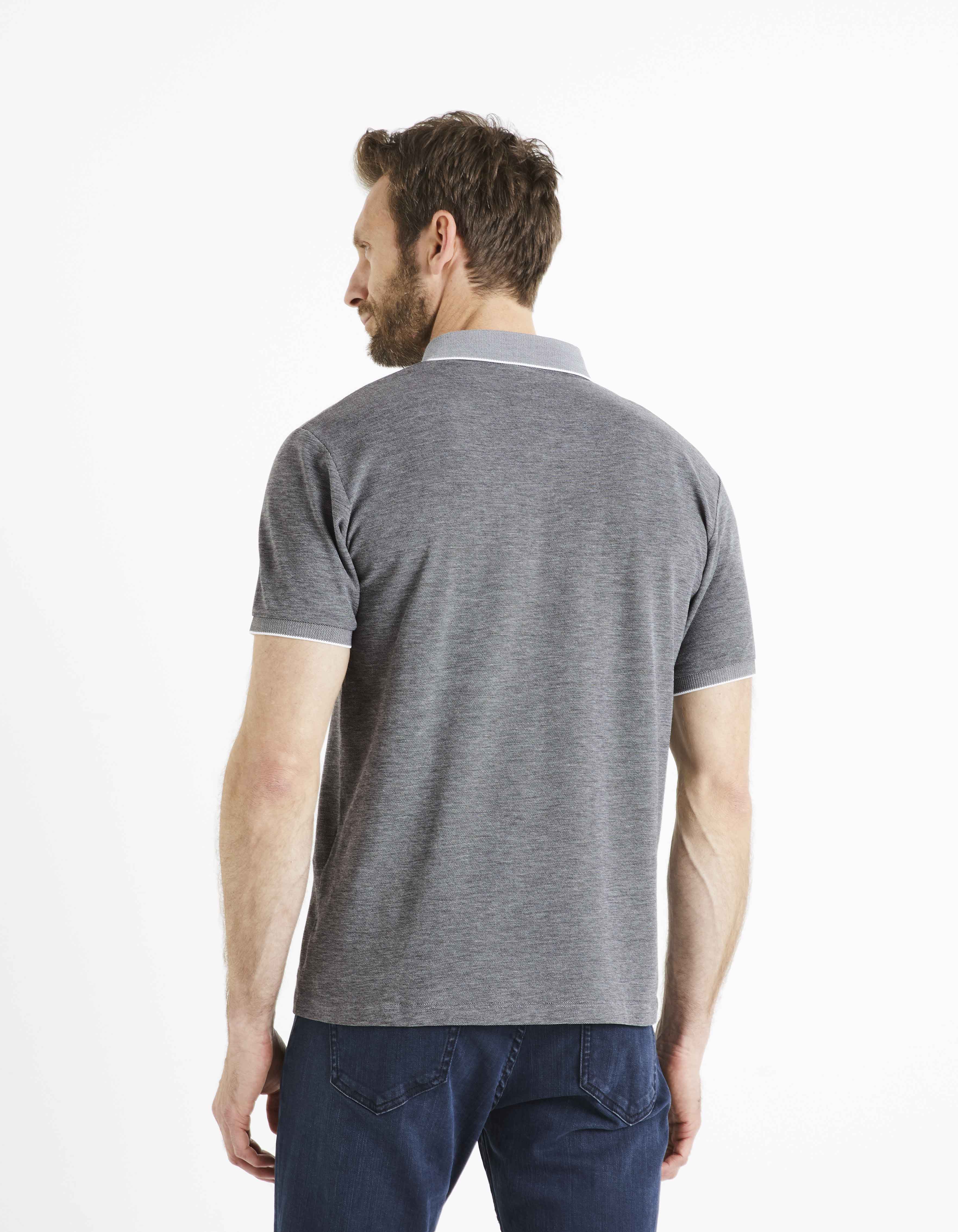 Celio* Solid Regular Fit Cotton Grey T-Shirt - Image 4